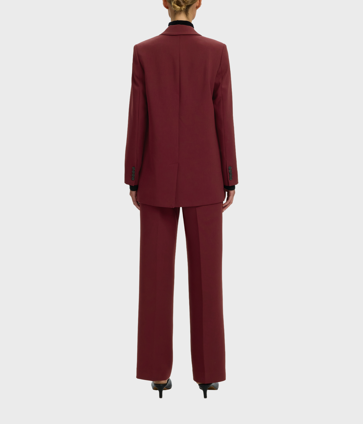 Slfrita Mw Wide Pant Mel Noos. (Tawny Port Detail:MELANGE)