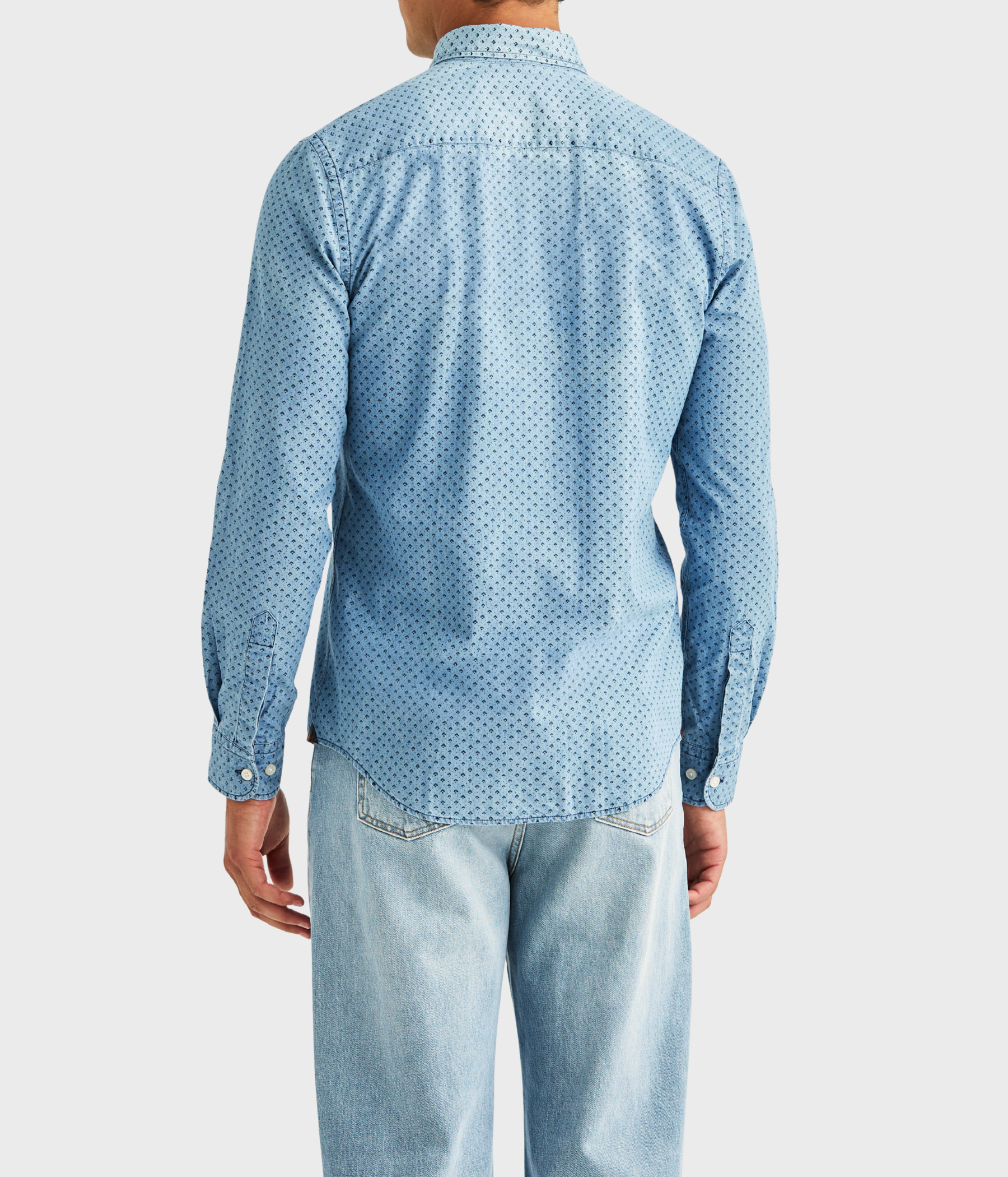 Denim Printed Shirt-Slim Fit (56 BLUE) - D.O. Design Only