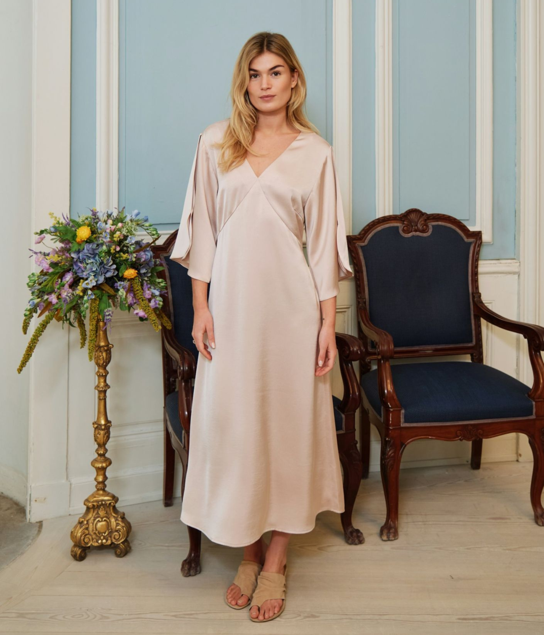 Remara Heavy Sateen Dress (720 Champagne) - D.O. Design Only