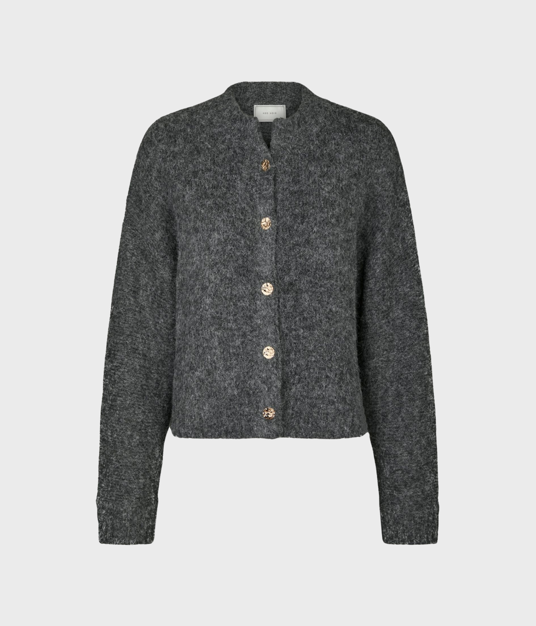 Taura Fluffy Knit Cardigan. (132 Antracit)
