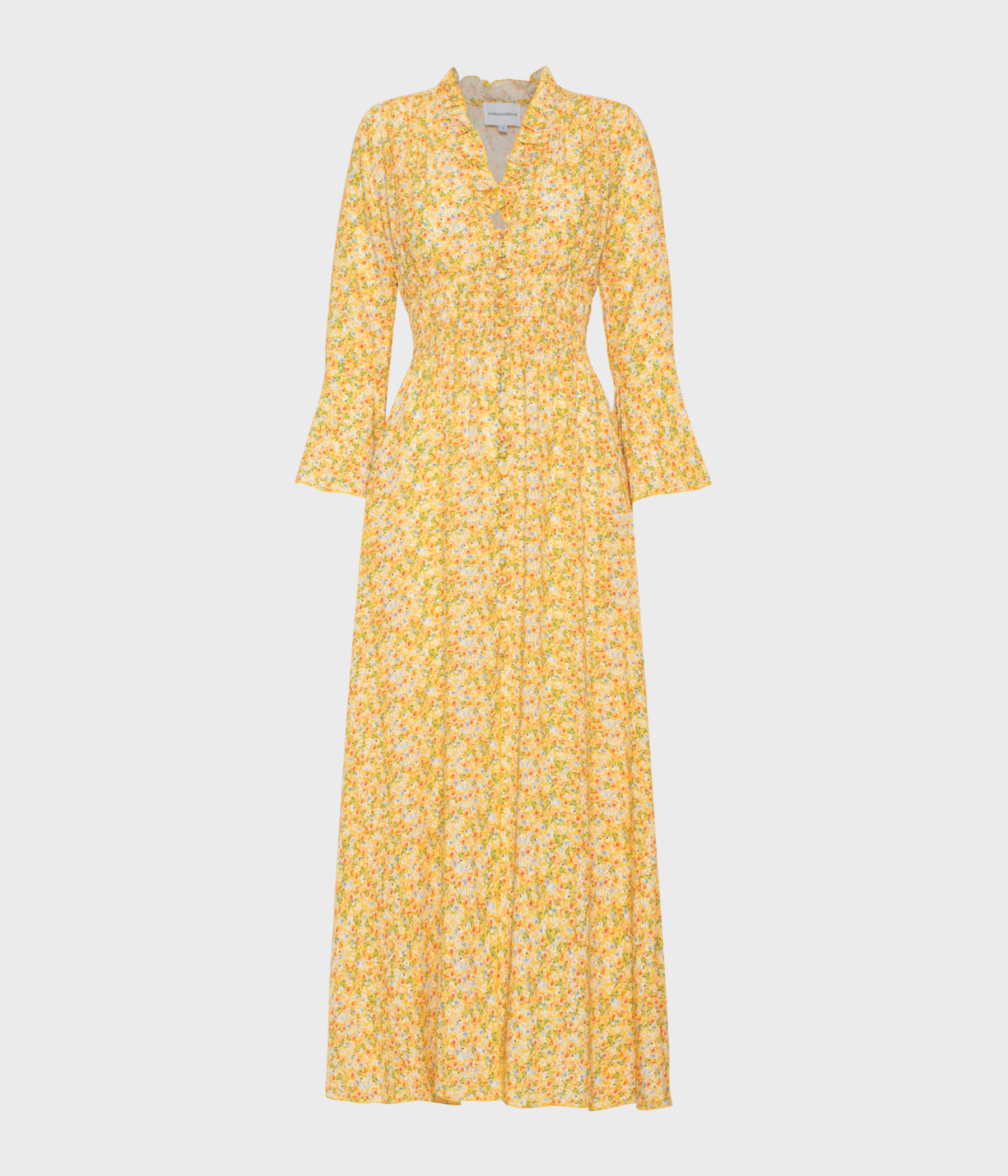 Sally Long Dress (Yellow Flower)