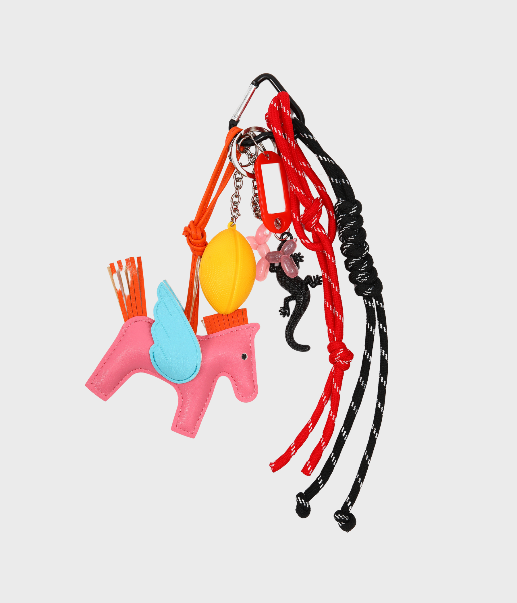 BAG CHARM SET (BLACK/ORANGE)
