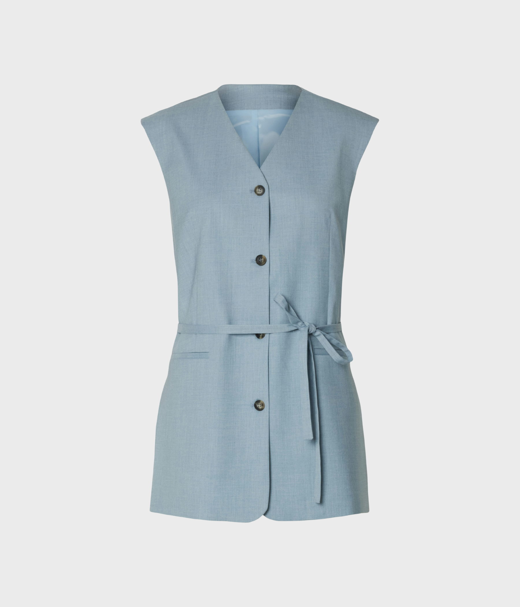 SLFBOXY LISA VEST (Dusty Blue Detail:MELANGE)