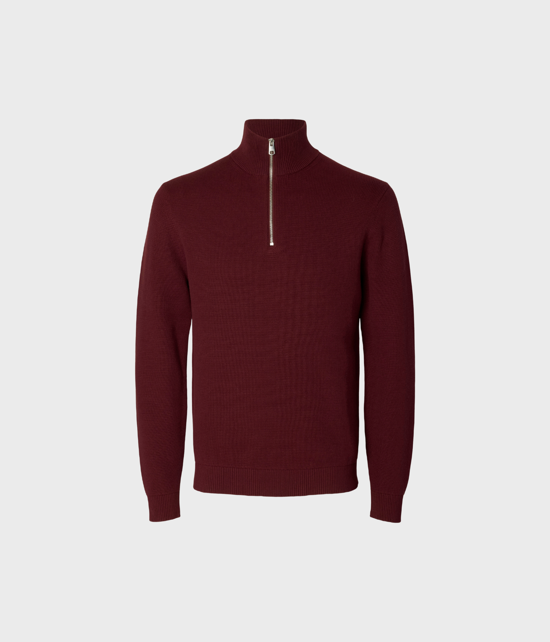 Slhdane Ls Knit Structure Half Zip Noos. (Tawny Port)