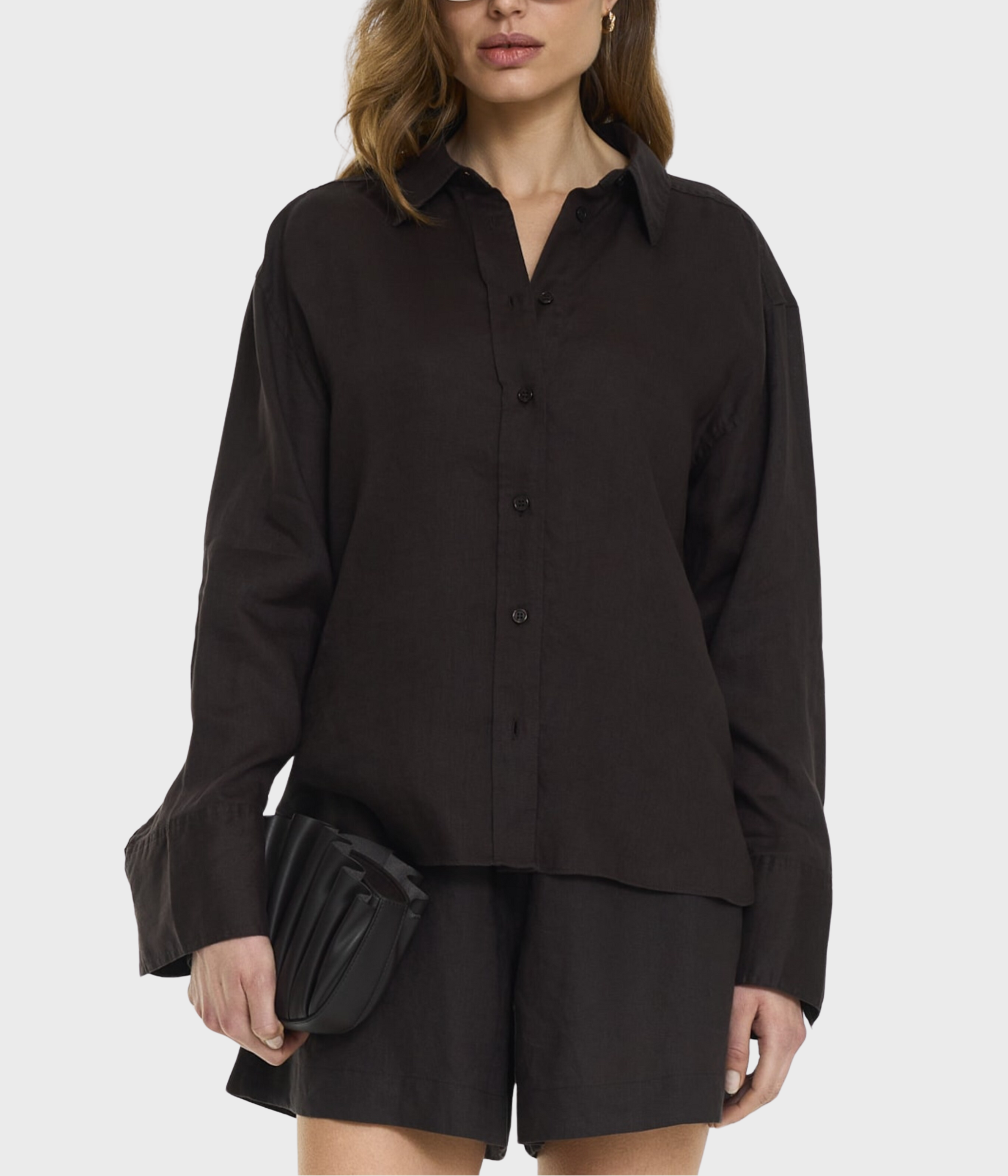Evianna Linen Shirt (COFFEE)
