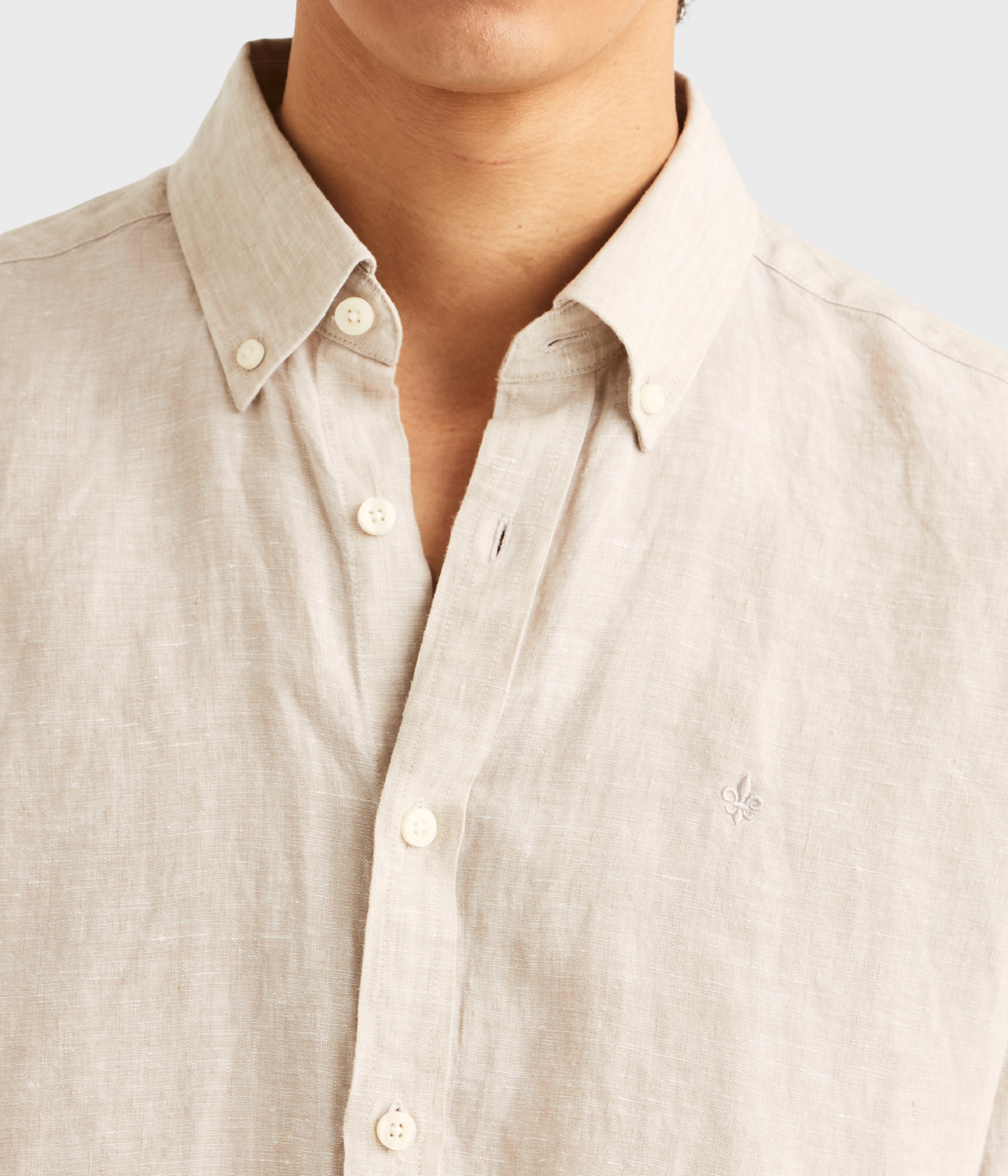 Douglas Bd Linen Shirt Ls. (05 Khaki) - D.O. Design Only