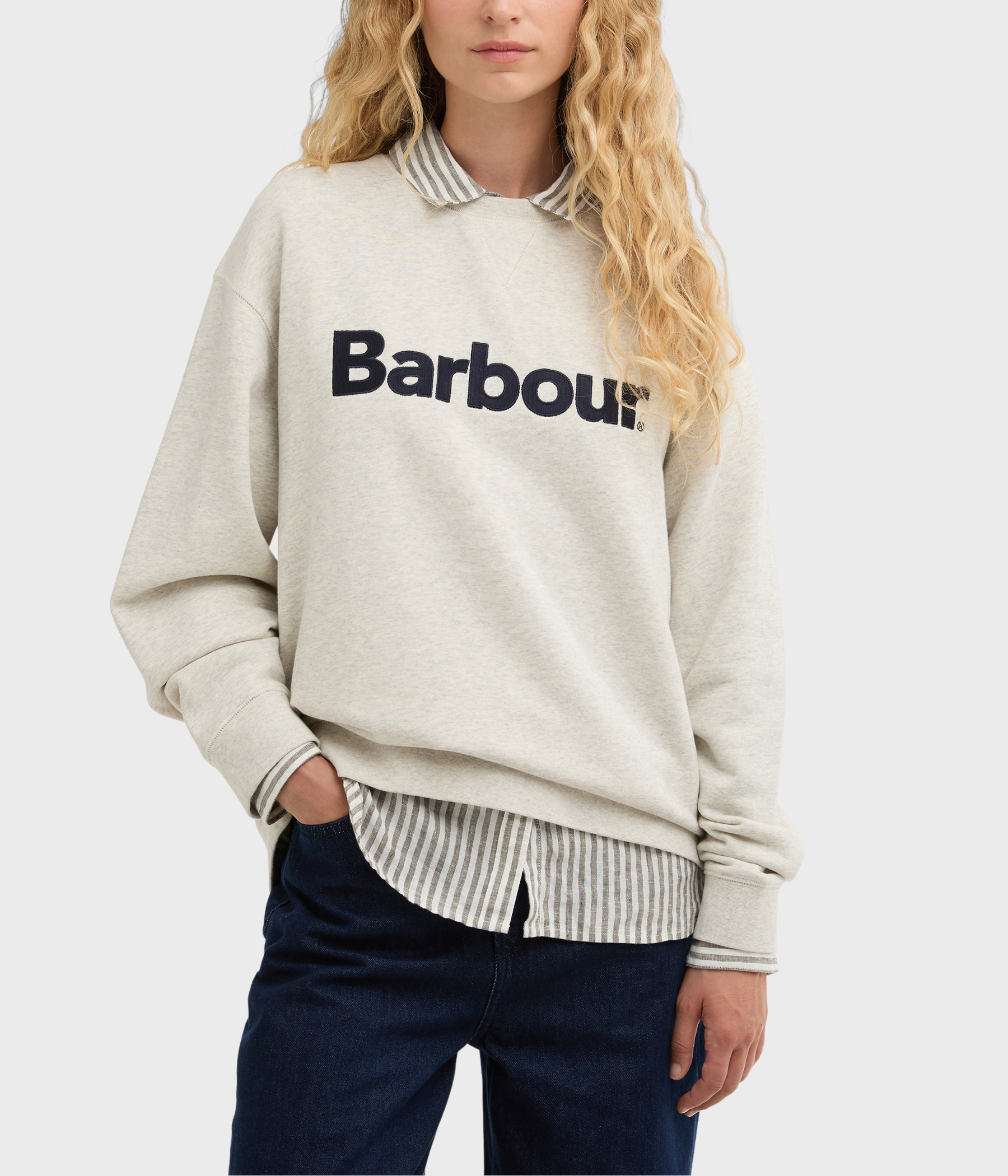 Barbour Hartland Crew (WH71 Cloud Marl) - D.O. Design Only