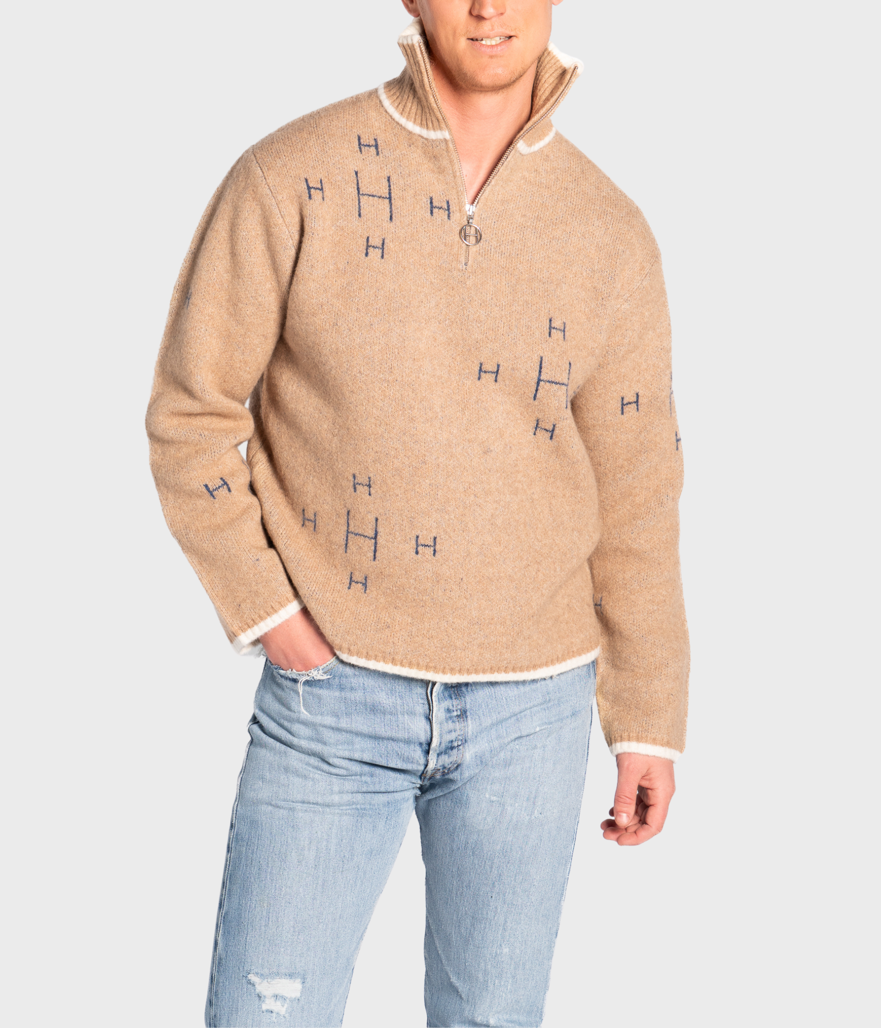 Iben Half Zip (6518 Beige Melange)