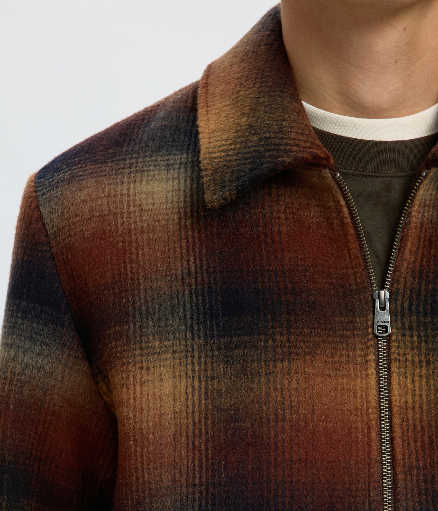 Slmlaughlin Wool Blend Jkt #S (Monks Robe Checks:BLACK / SAND)