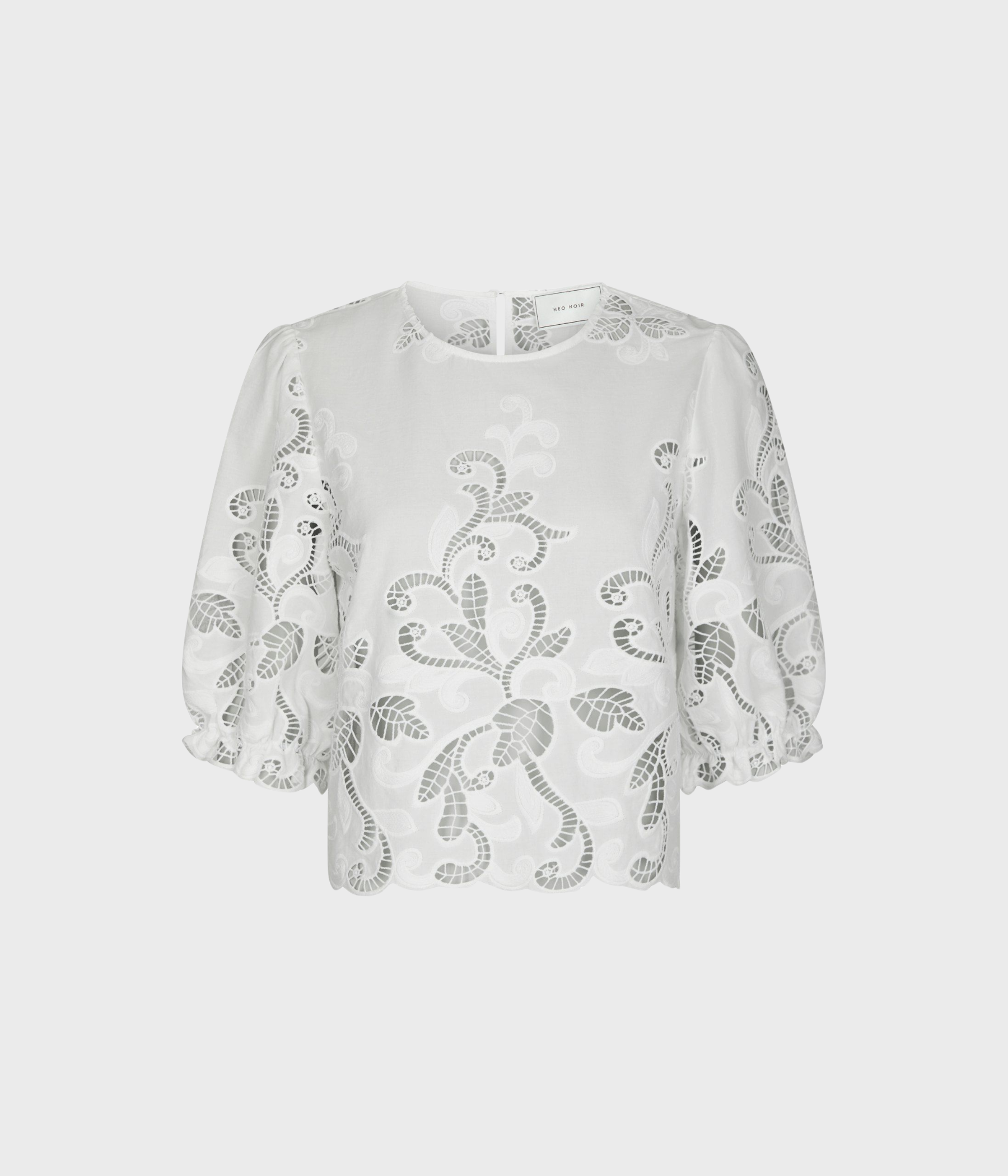 Fia Embroidery Blouse (120 White)