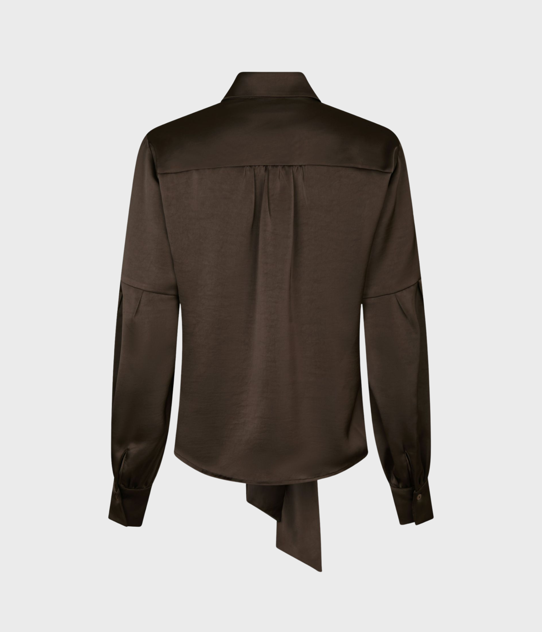 Naja Satin Shirt (676 DARK BROWN)