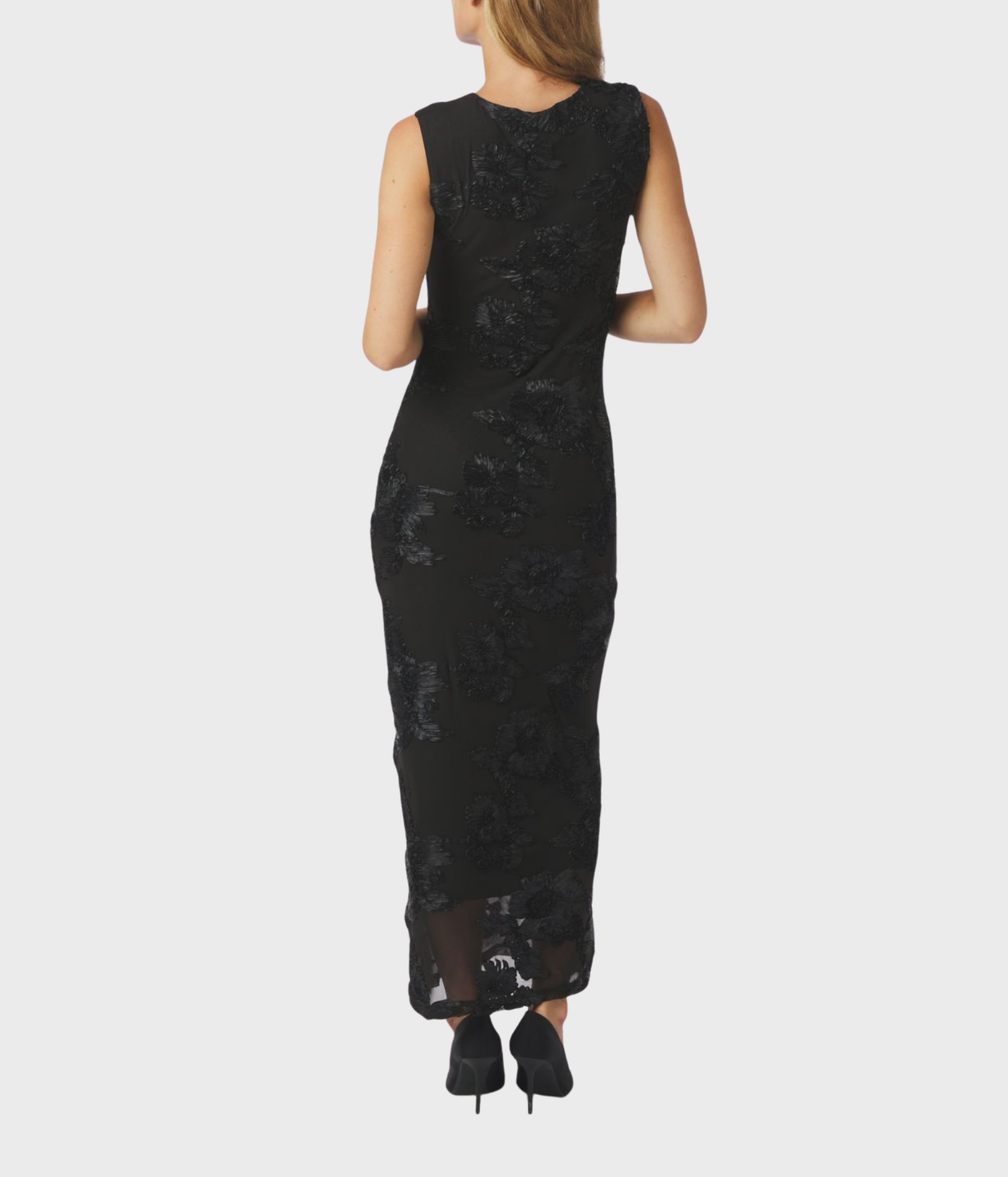 Tiranna Big Flower Mesh Dress (Black)