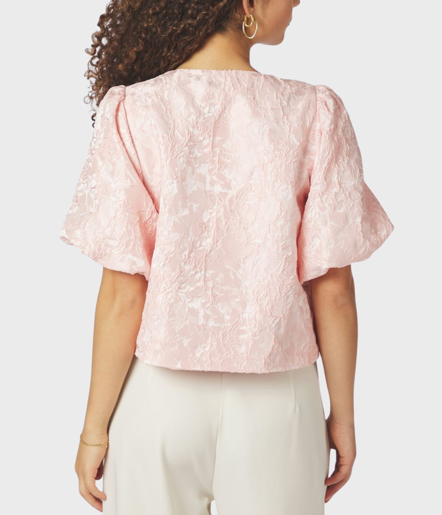 Aisa Soft Brocade Blouse (754 Light pink) - D.O. Design Only