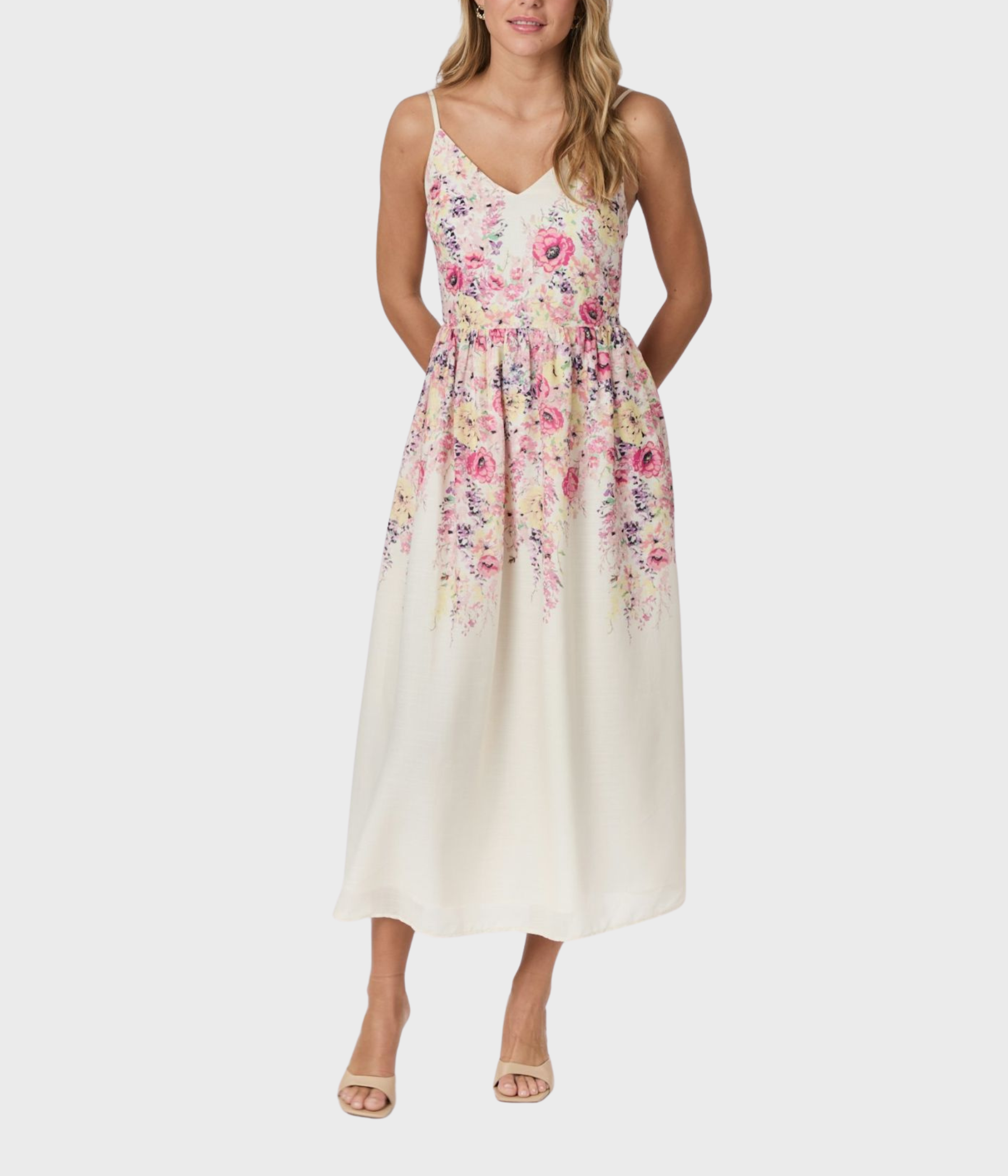 Sanni Flower Print Dress (124 Ivory)