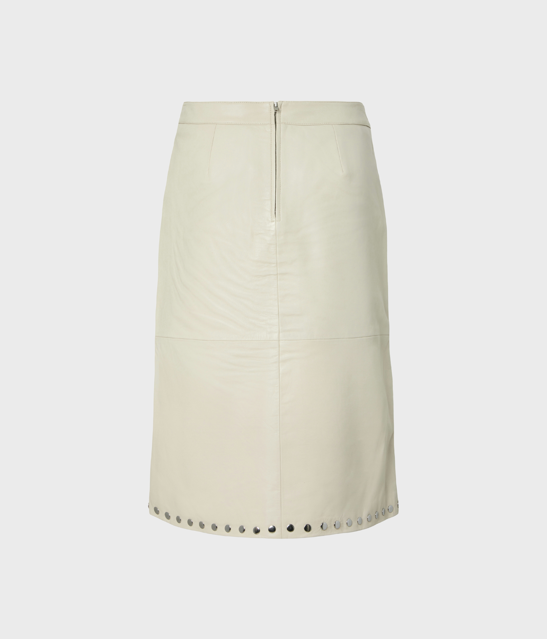 YASJUNIPER MW STUD LEATHER SKIRT - SHOW (Fog Detail:W SILVER STUDS)