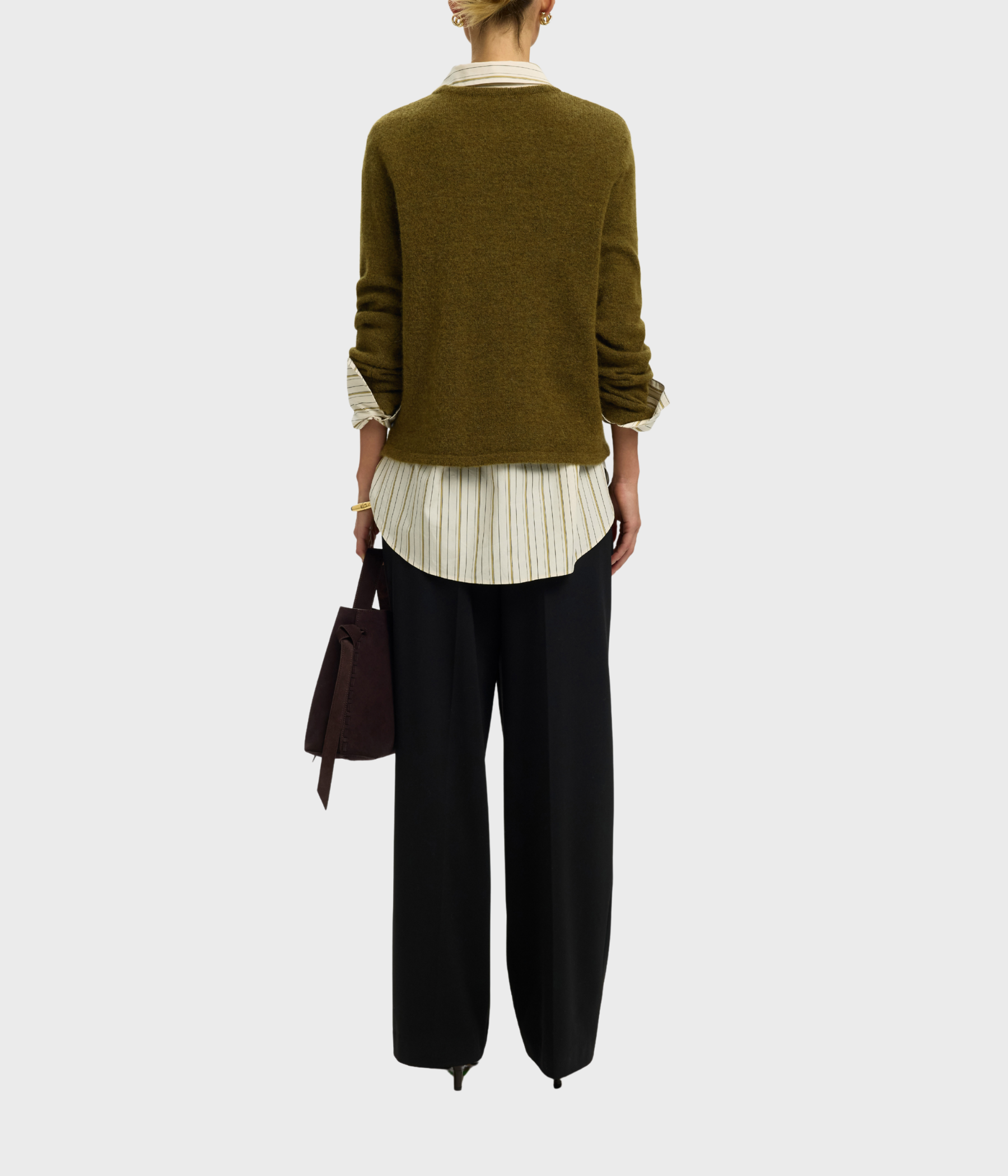 Slwlulu New Ls Knit O-Neck Noos (Fir Green Detail:MELANGE)