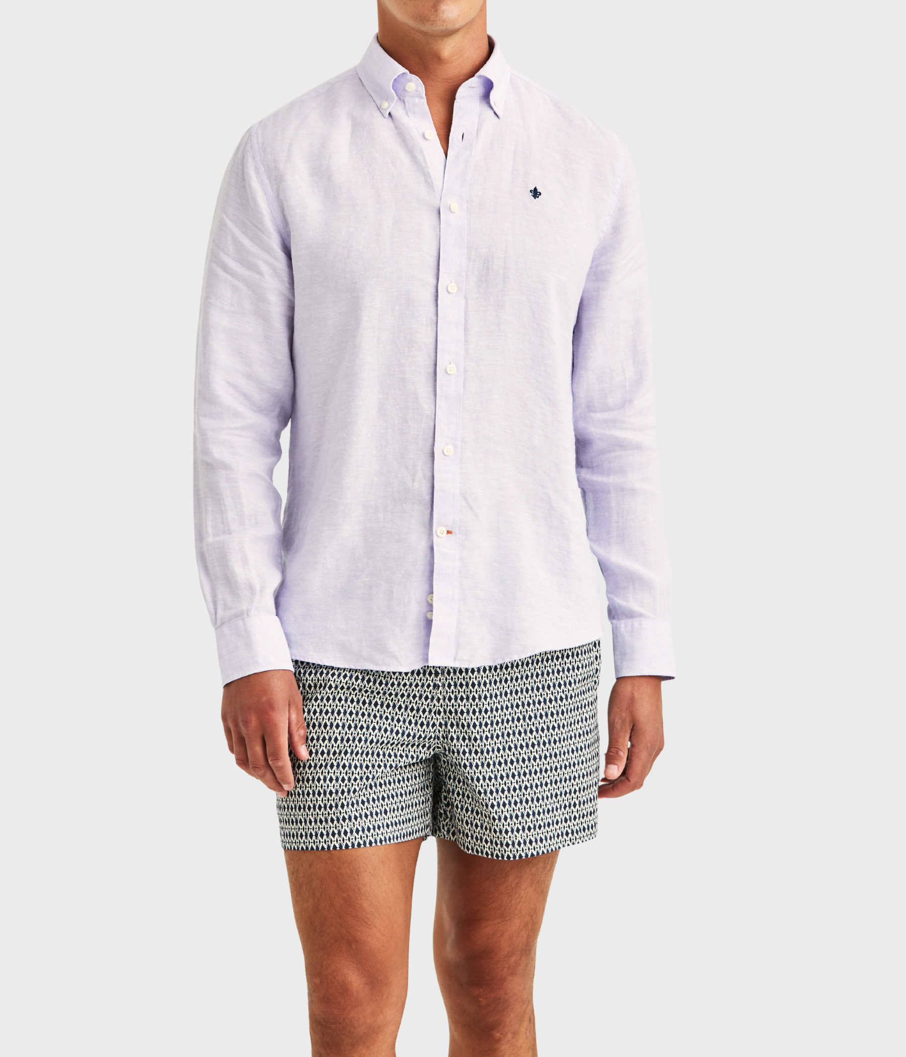 Douglas Linen Shirt-Classic Fit (50 Purple)