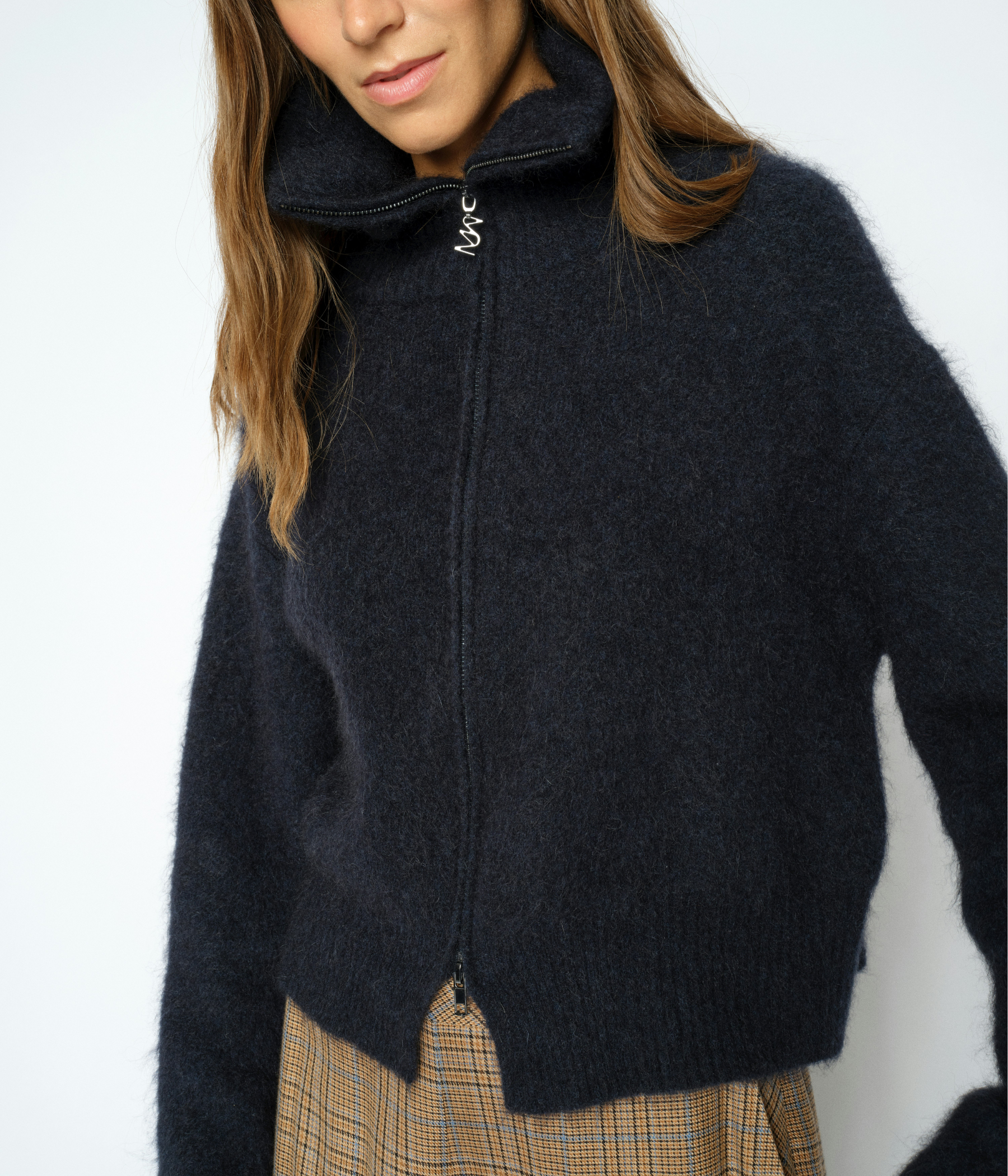 Mmhulda Knit Zip Cardigan (468 Salute Navy)