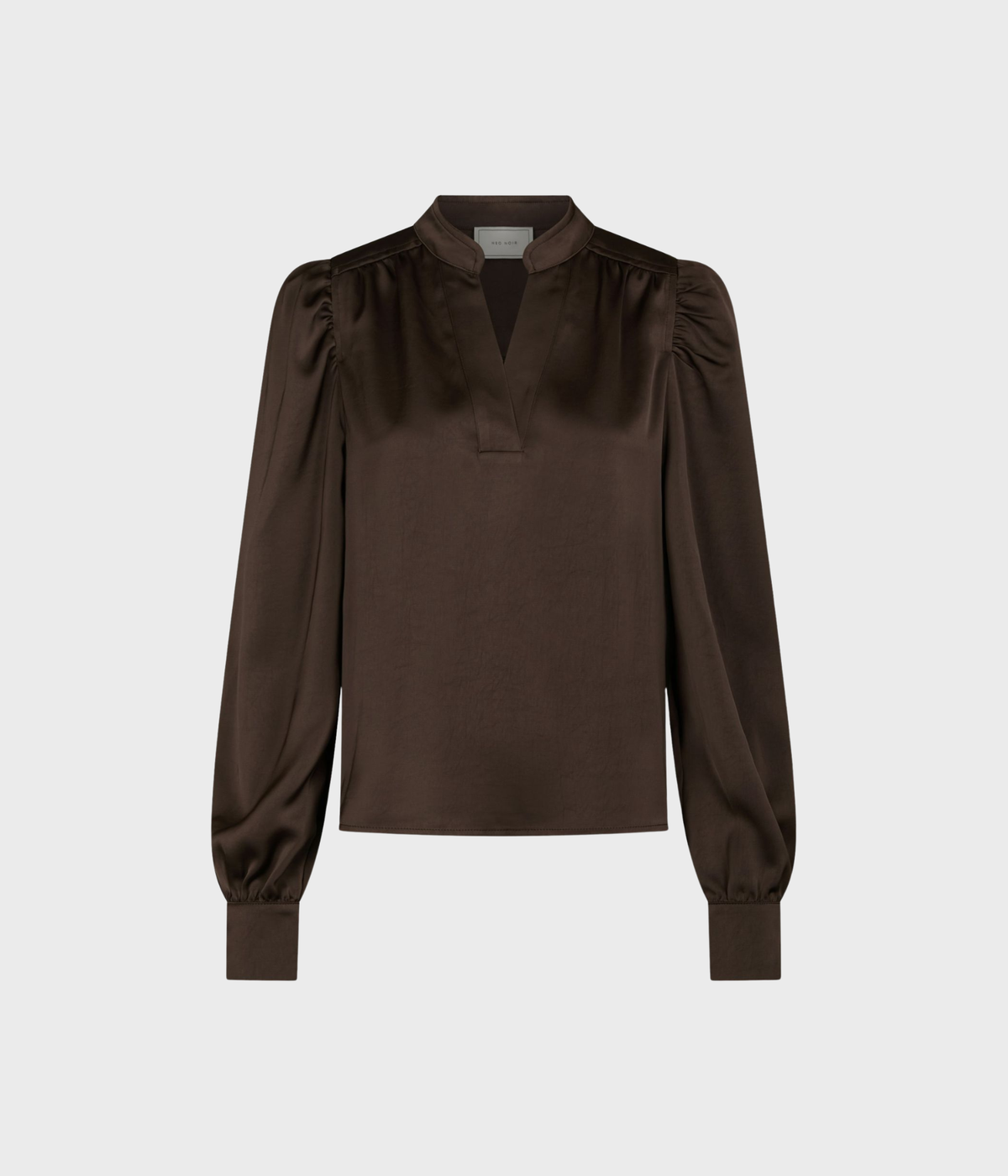 Rosslyn Heavy Sateen Blouse. (DARK BROWN)