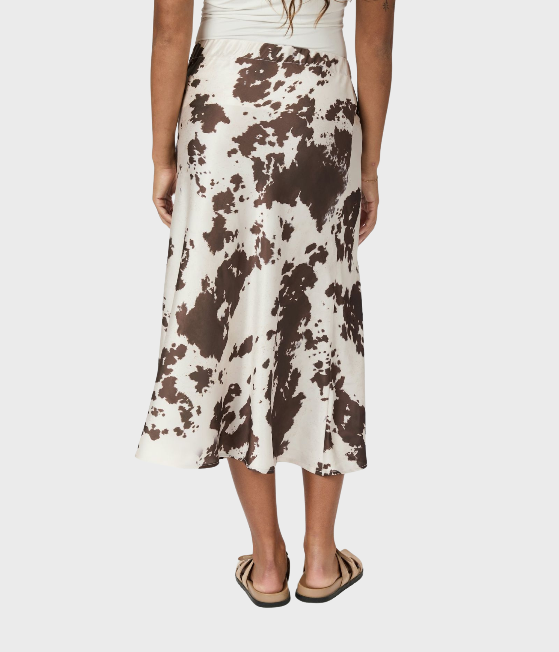 Viso Cow Print Skirt. (210 BROWN)