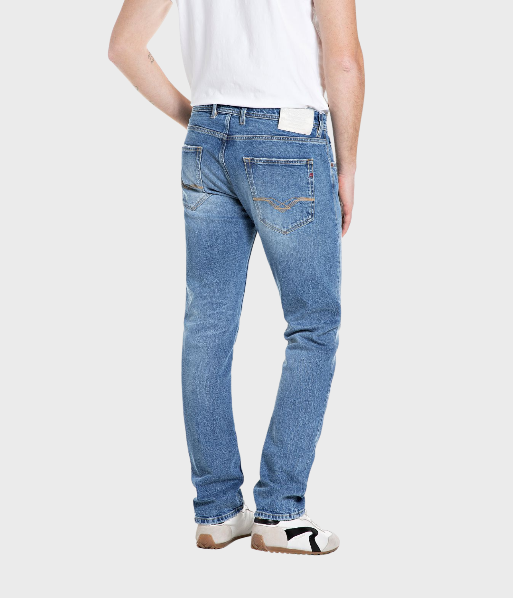 Trousers GROVER Original (009 MEDIUM BLUE medium tone enzymatic stone wash) - D.O. Design Only