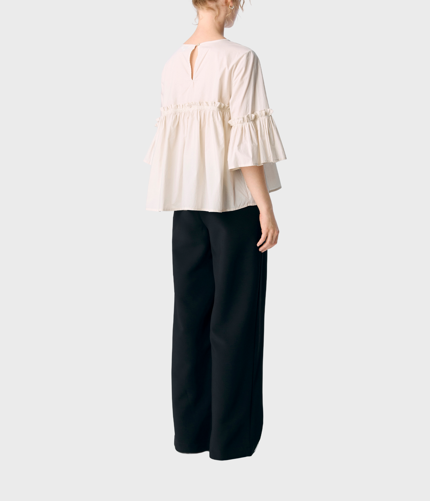 OBJIRA HOPE 3/4 RE O-NECK TOP 141 (White Sand)