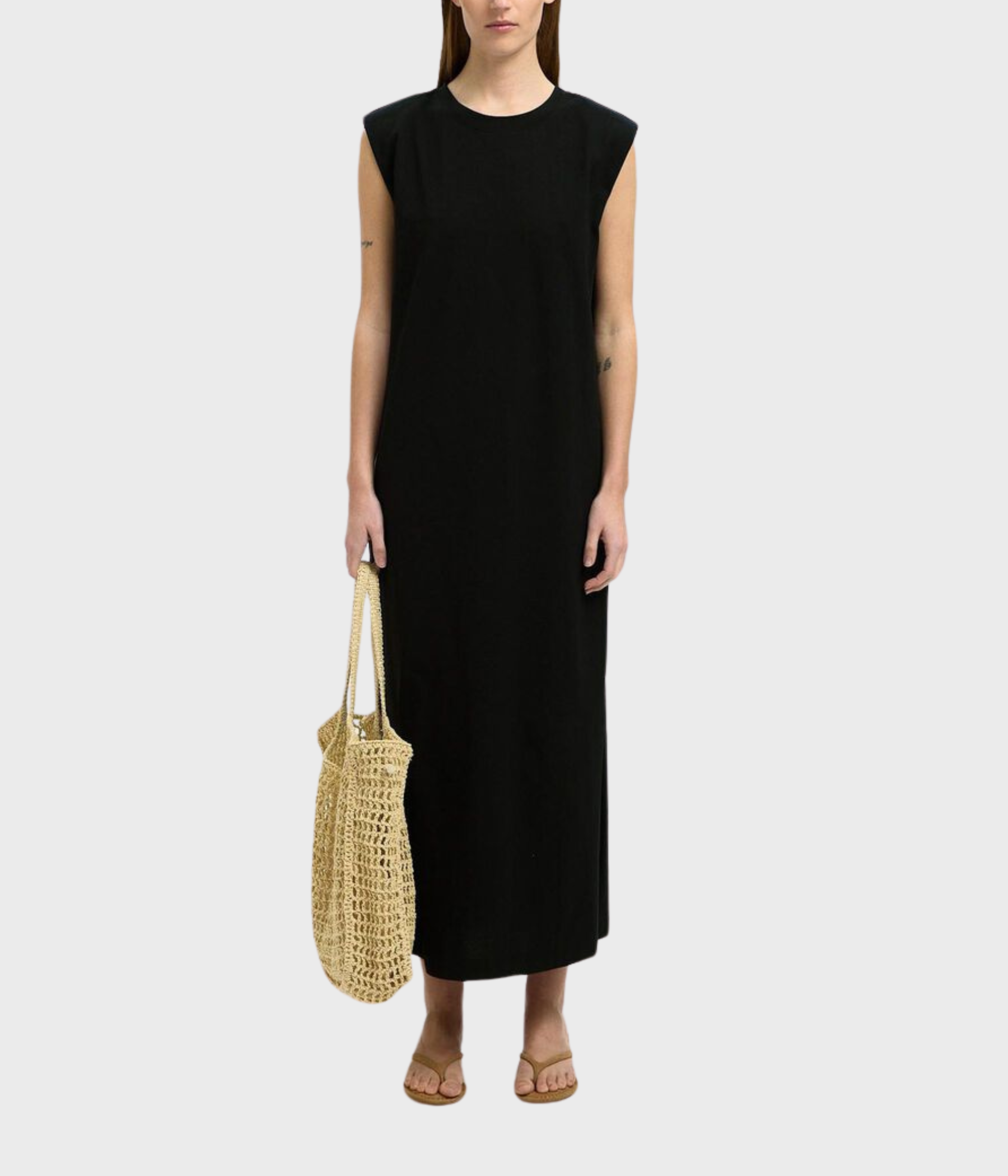 SLFHALLEY SL SHOULDERPAD ANKLE DRESS (Black)