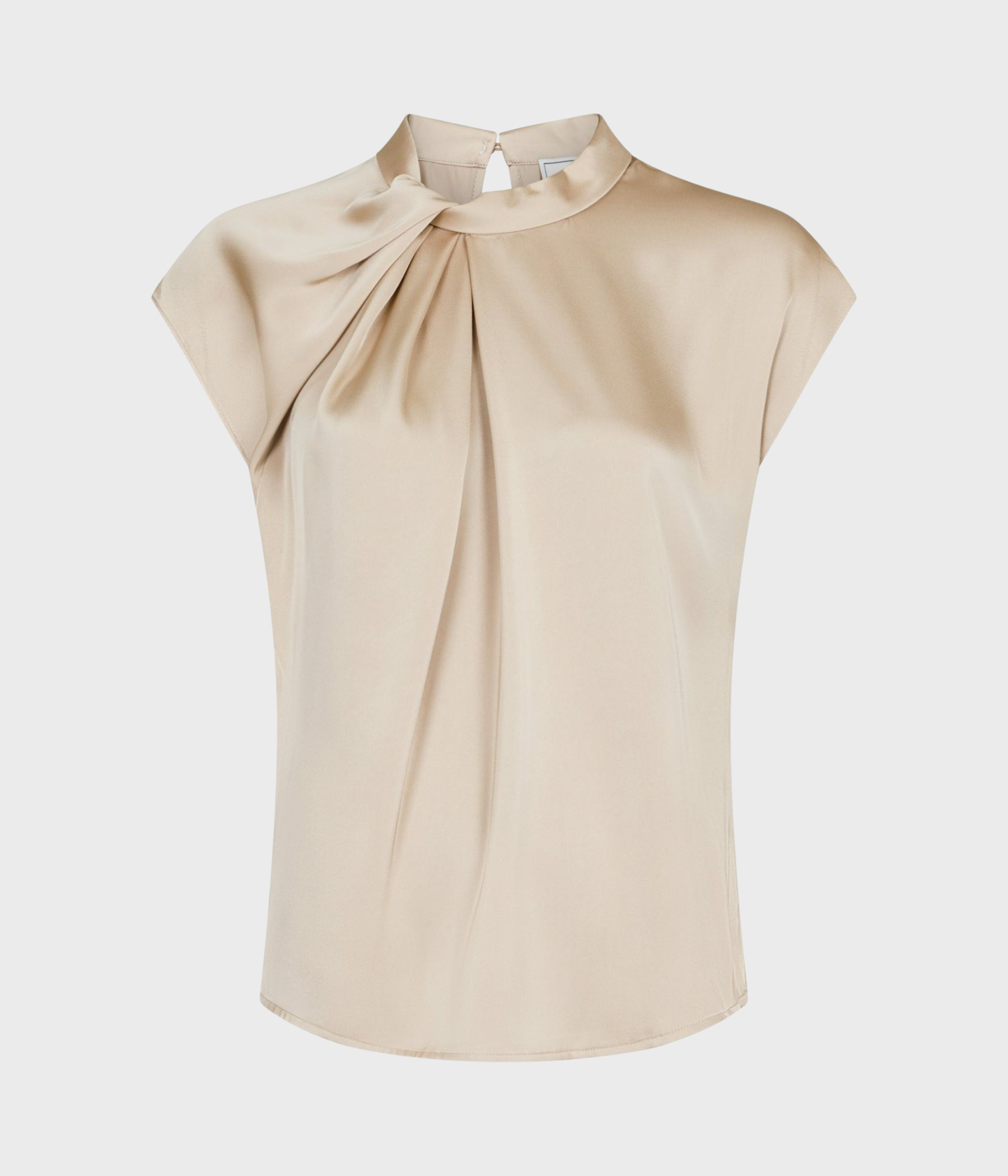 Fleur Drapy Satin Blouse. (125 Dark Sand)