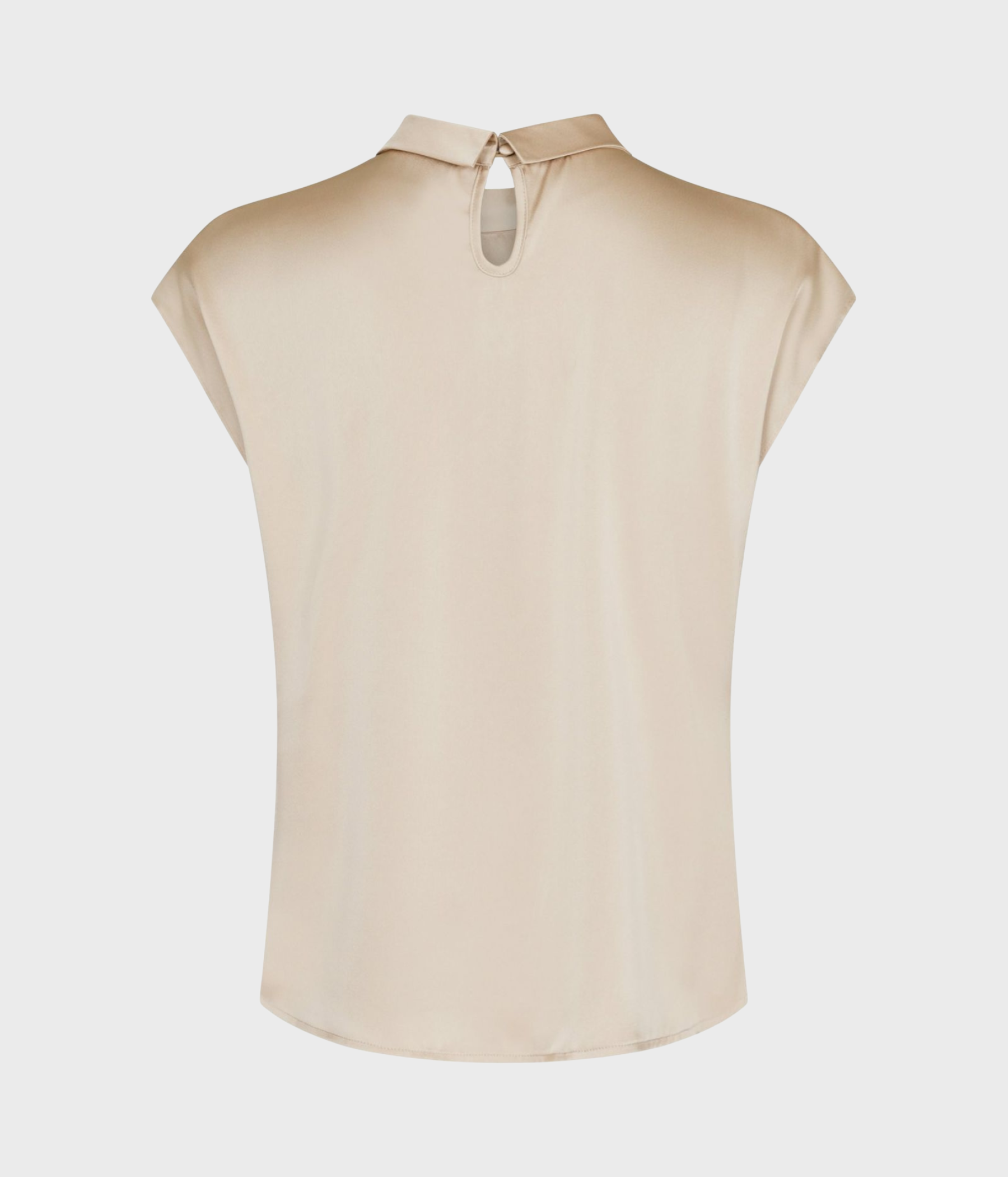 Fleur Drapy Satin Blouse. (125 Dark Sand)