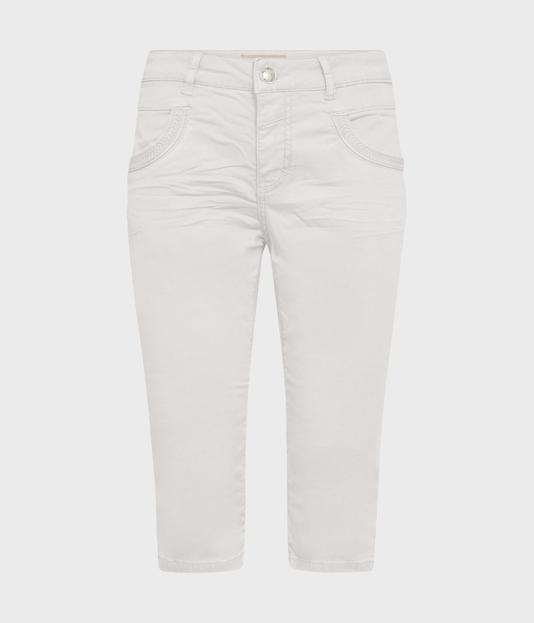 Stilrena vita capribyxor från Mos Mosh