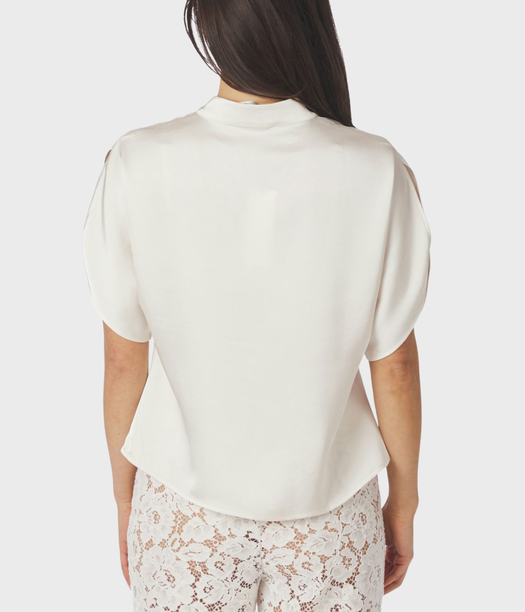 Anelle Heavy Sateen Blouse (621 Pearl)