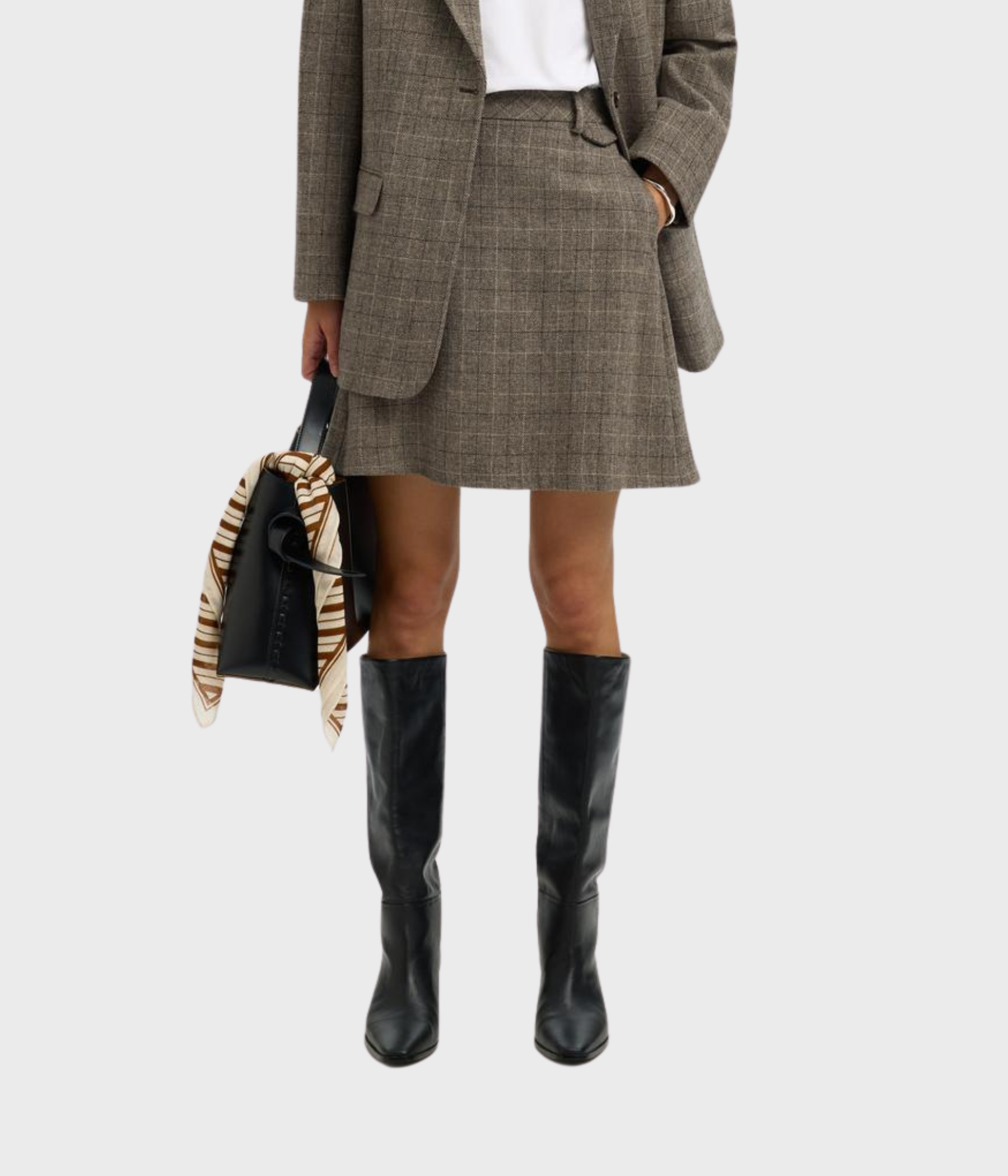 SLFSILLE ULA SHORT HW SKIRT. (Delicioso Checks:CHECKS)