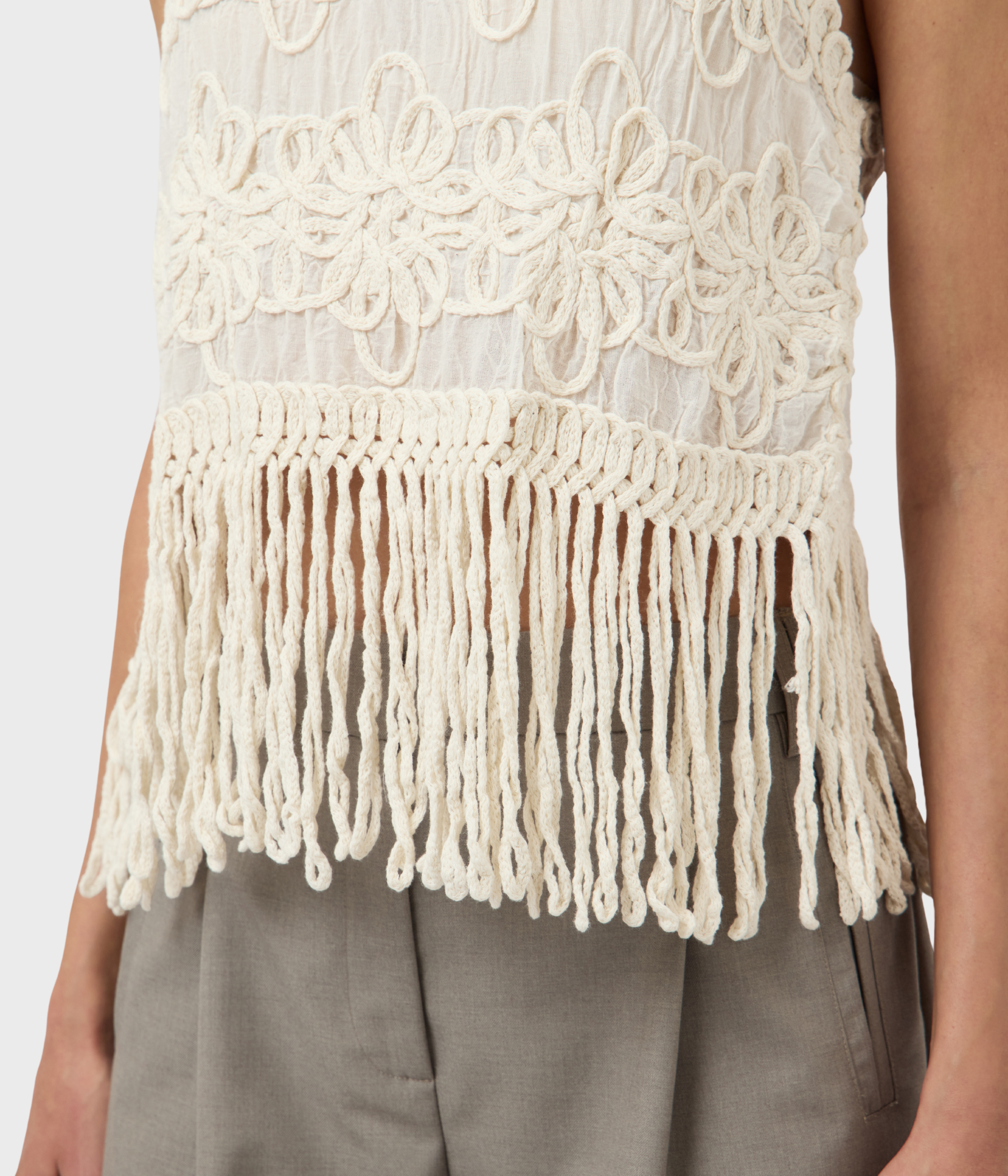 Yasbera Sl Crochet Top S. - Fest (Birch)