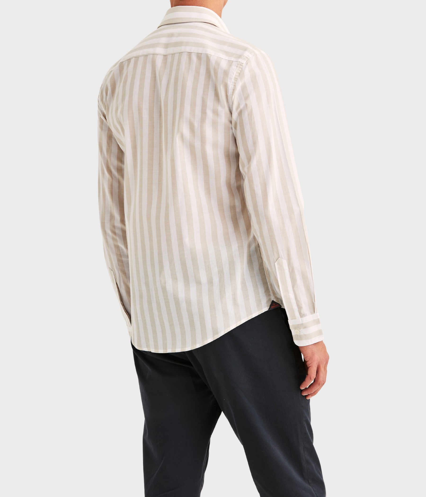 Summer Light Weight Stripe Shirt-Slim Fit (05 Khaki)
