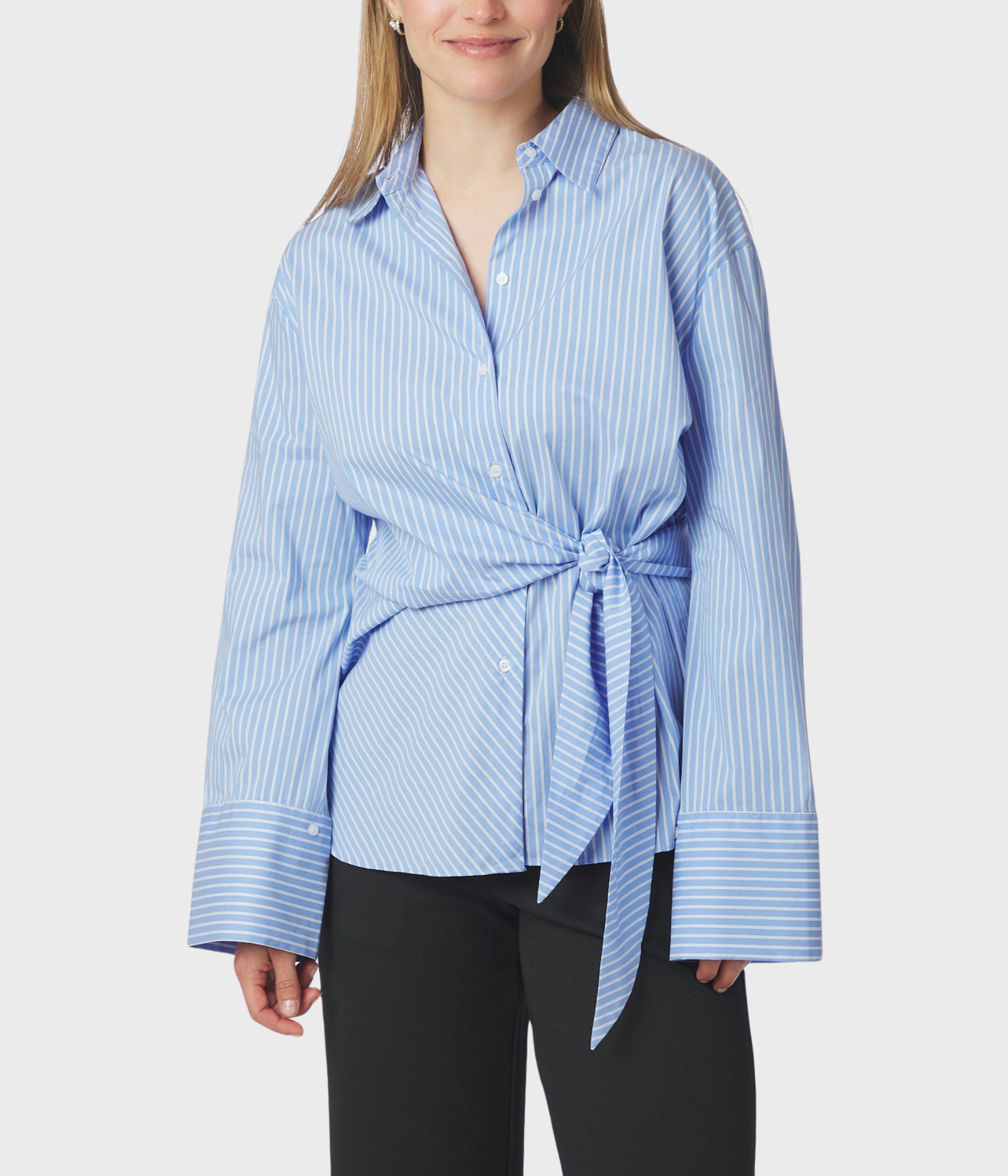 Helisa Stripe Shirt (Light Blue)