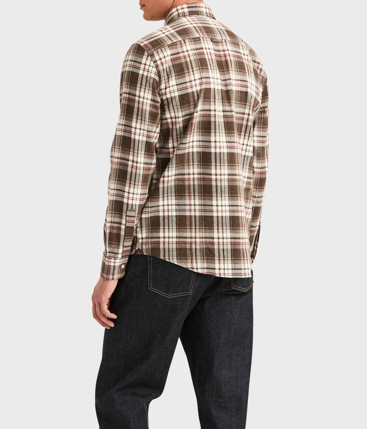 Happy Flannel Check Shirt-Classic Fit (80 Brown)