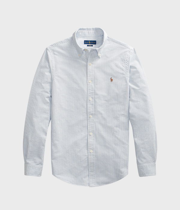 Blå och vitrandig oxford skjorta från Ralph Lauren