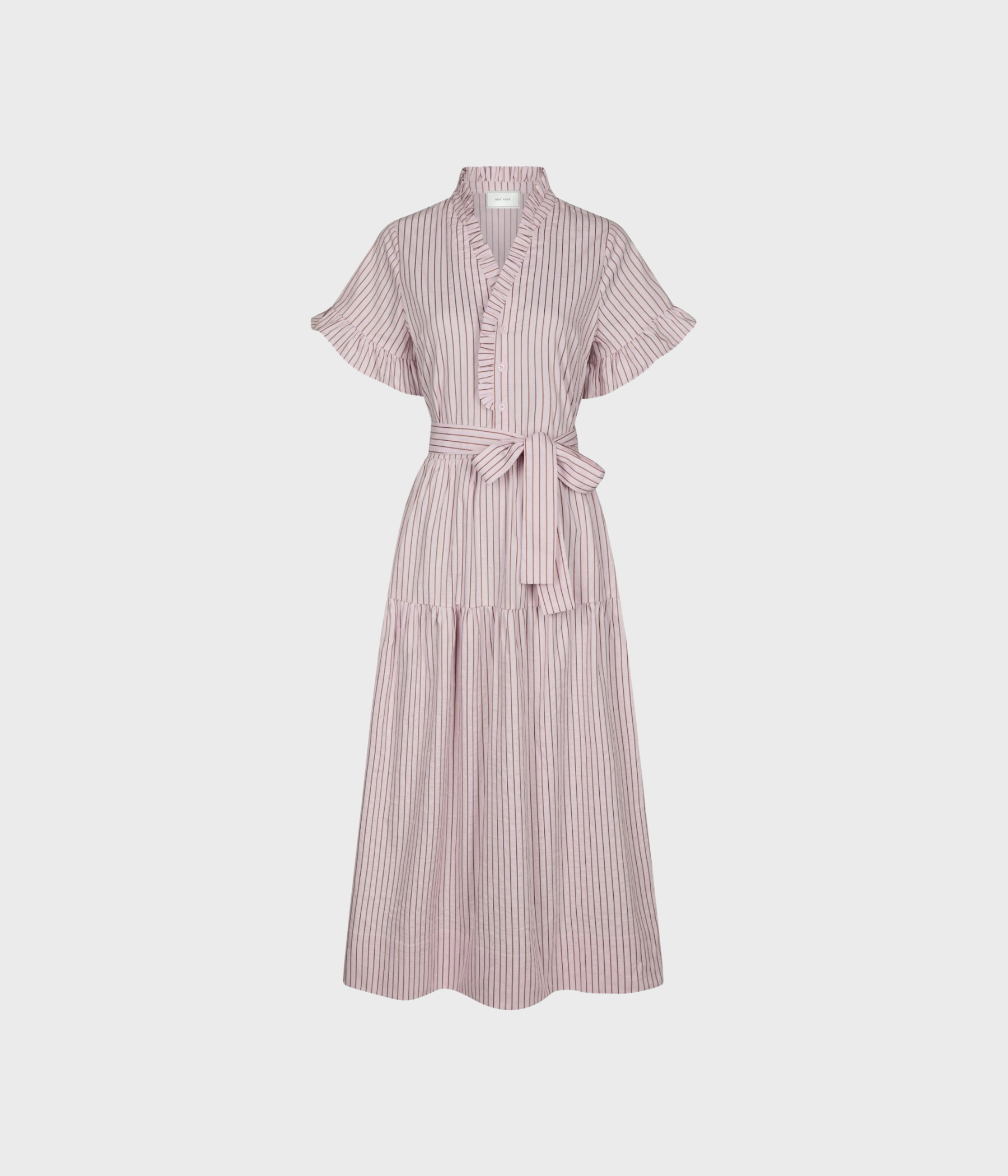 Nessie Structure Stripe Dress (754 Light pink)