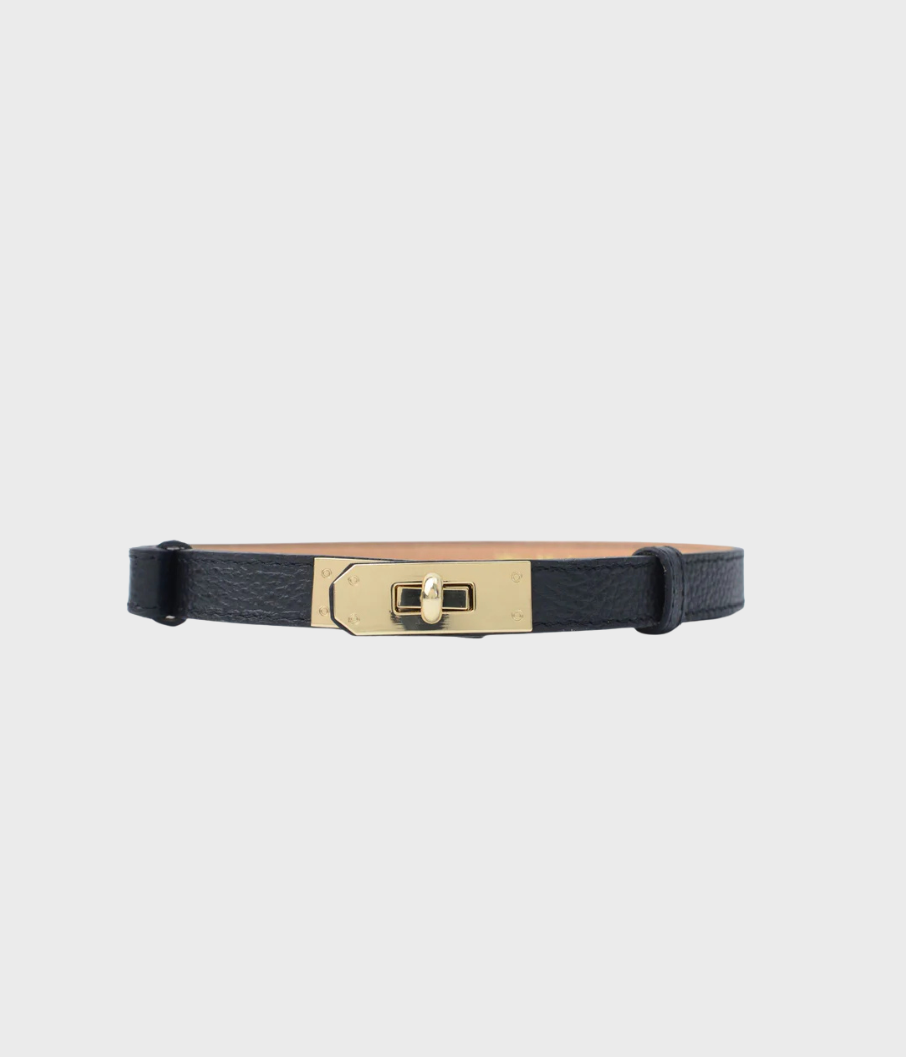 Läderbälte Med Vridlås, (Black)