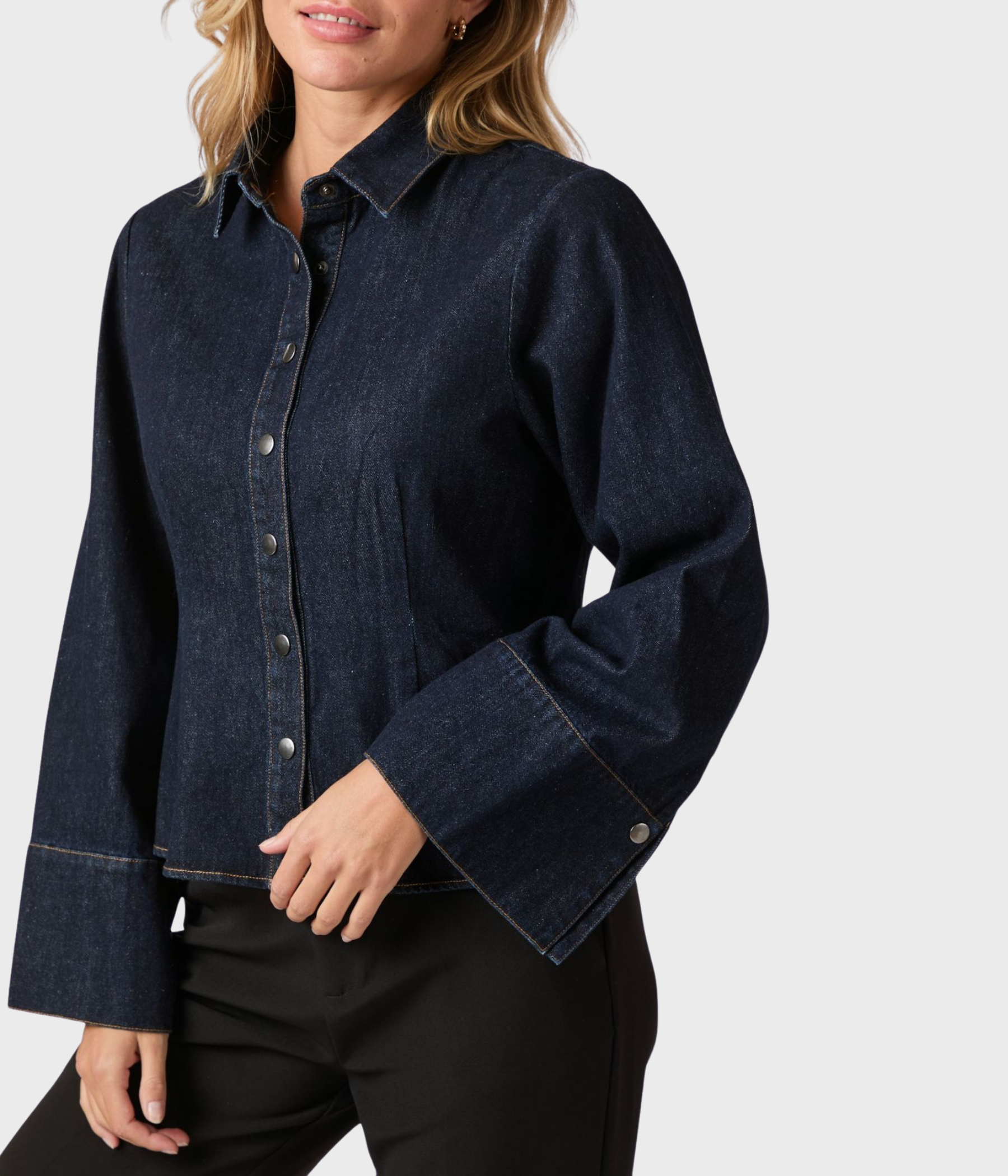 Rosa Denim Shirt (534 DARK BLUE)