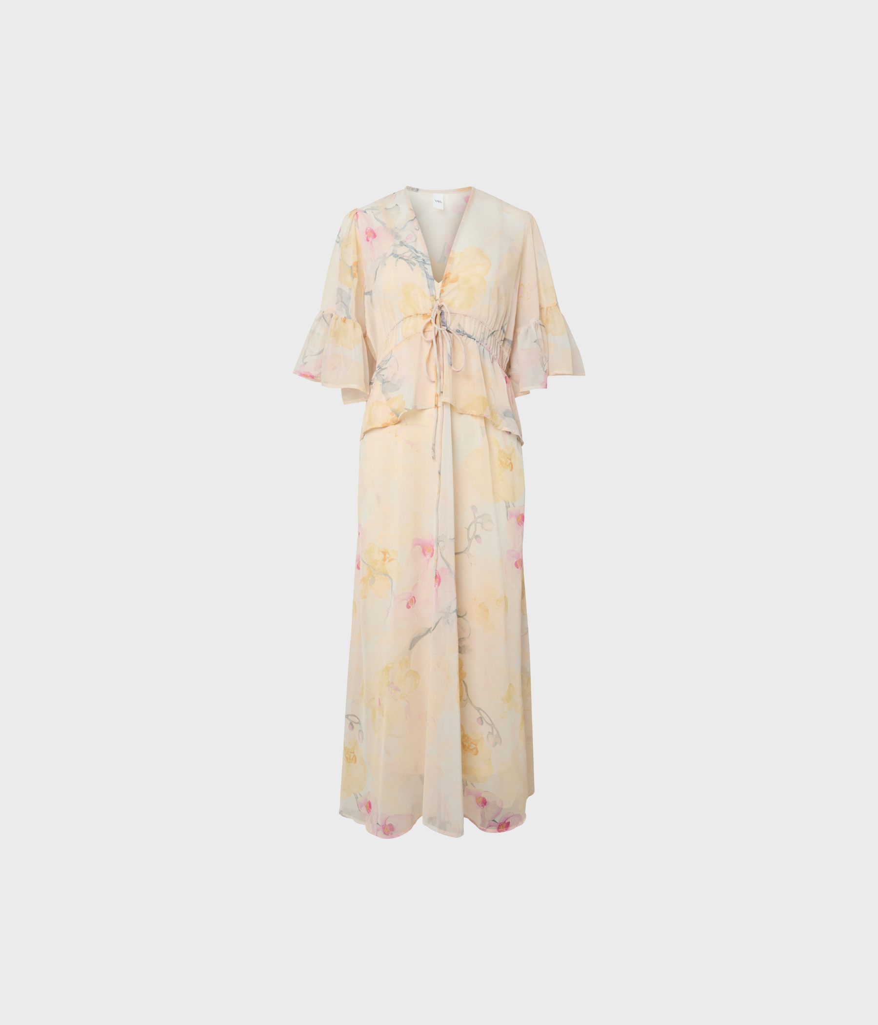 Yasblomina 2/4 Ankle Dress - Show (Afterglow AOP:BLOMINA AOP)