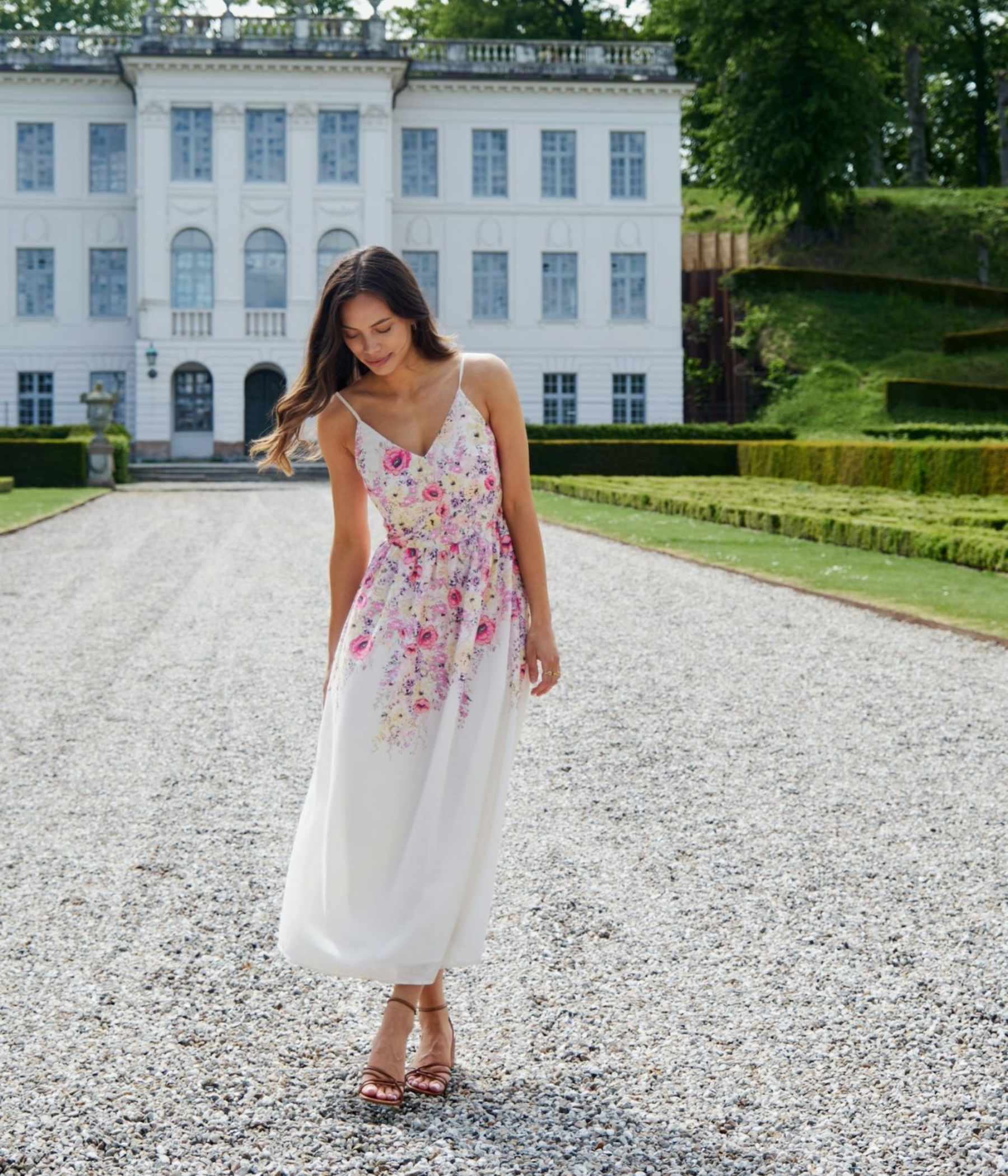 Sanni Flower Print Dress (124 Ivory)