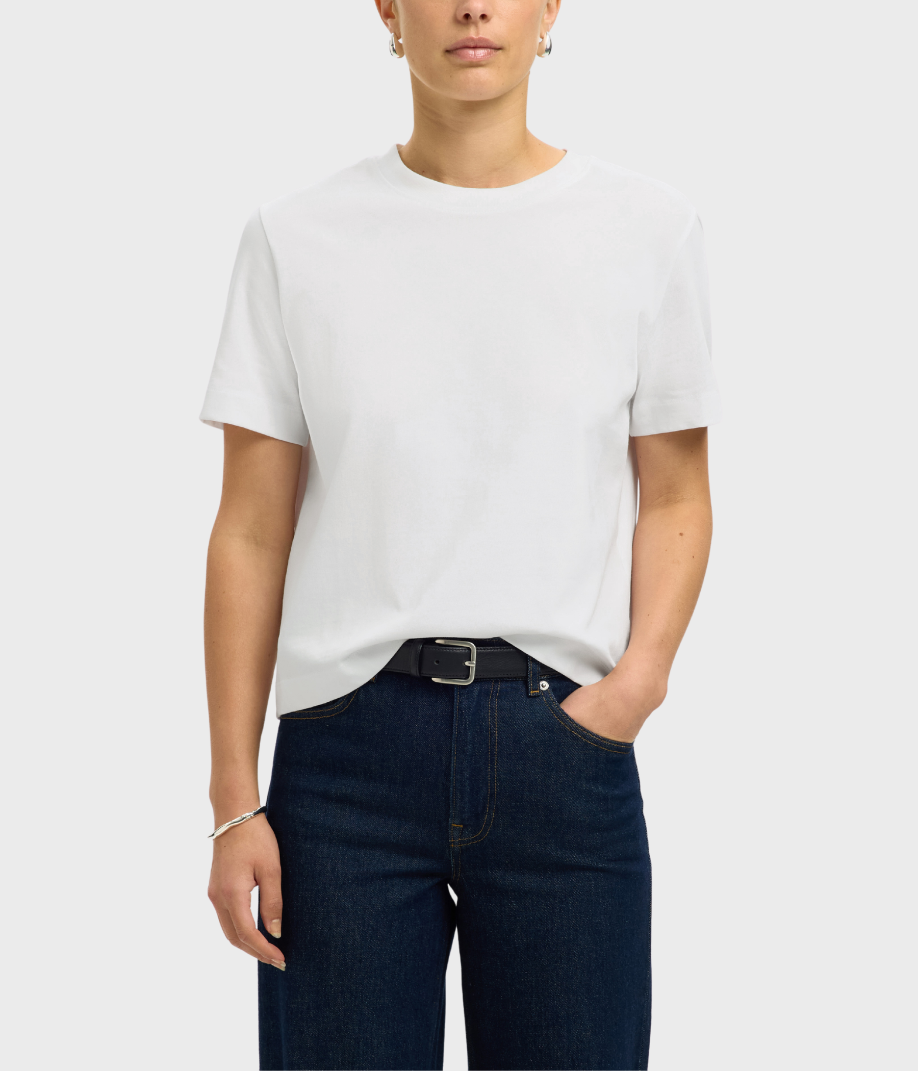SLFESSENTIAL SS BOXY TEE NOOS (bright white) - D.O. Design Only
