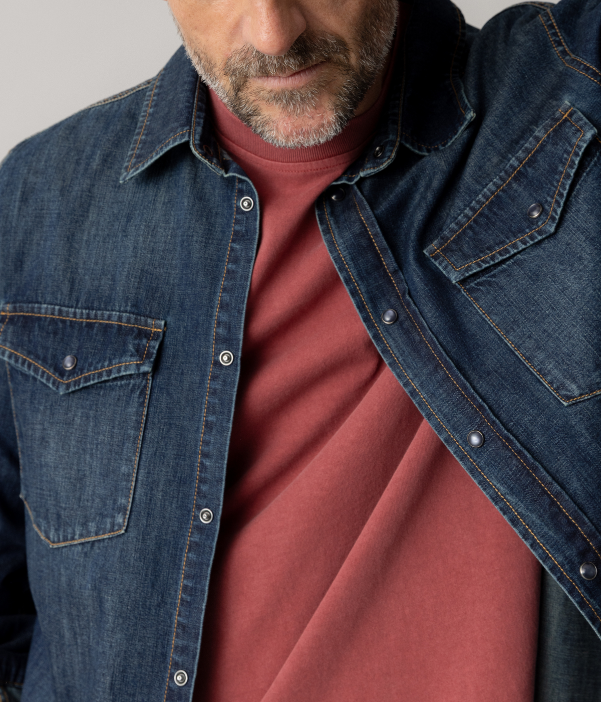 Mmgdavid Snap Denim Shirt (480 Dark Blue Denim)