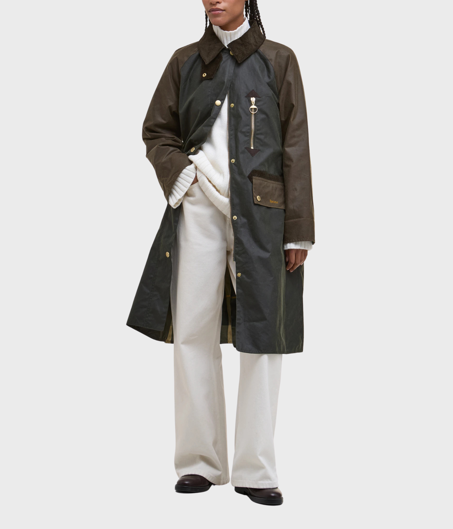 Barbour Evette Wax Jacket (OL52 Fern/Beech/Ancient Tartan)