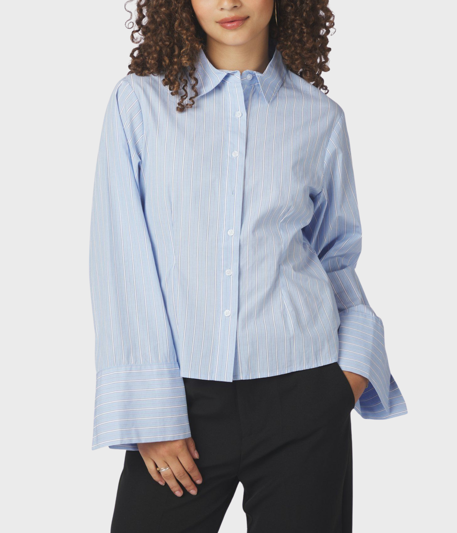 Rosa Stripe Shirt. (145 Light Blue)