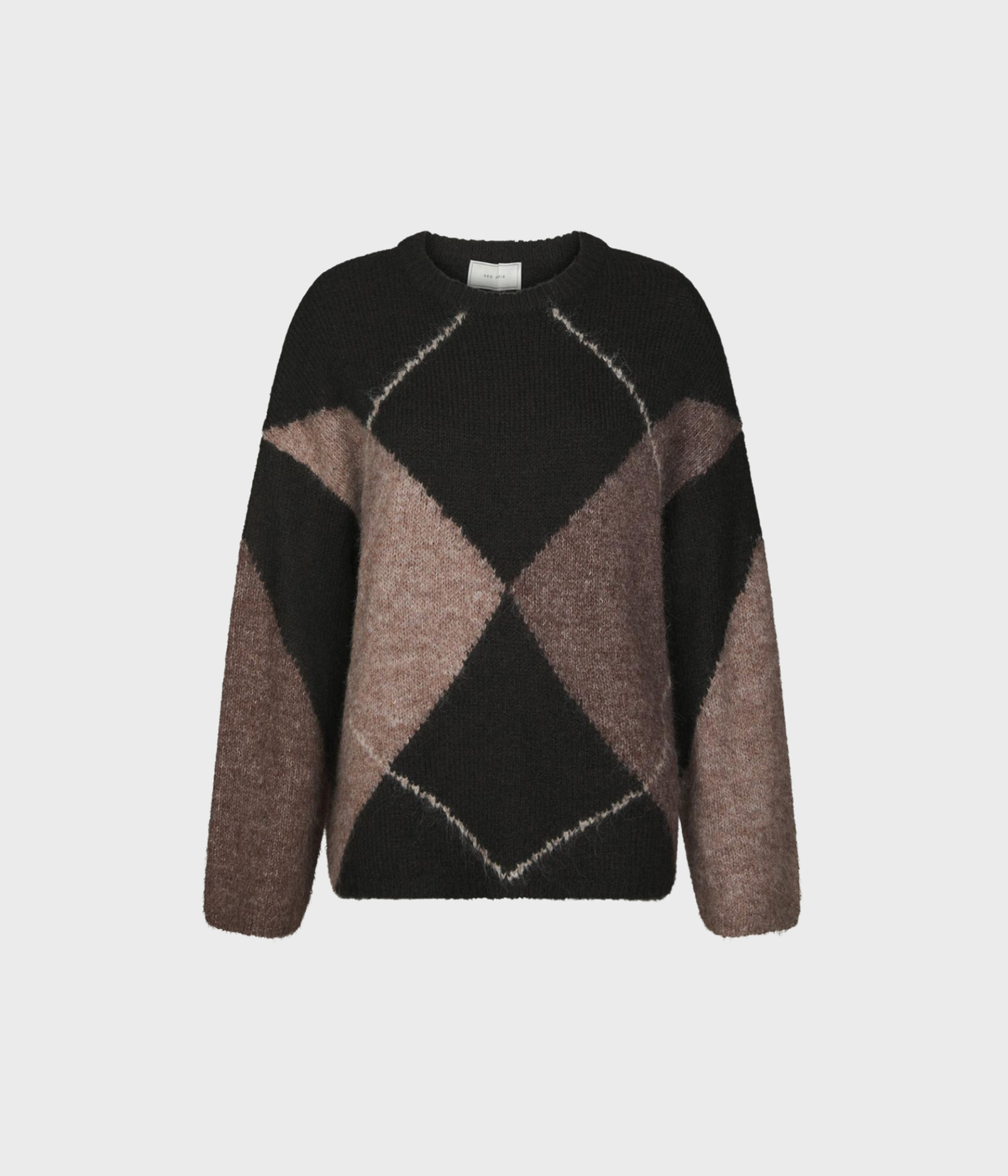Inga Check Fluff Knit Blouse (676 DARK BROWN)