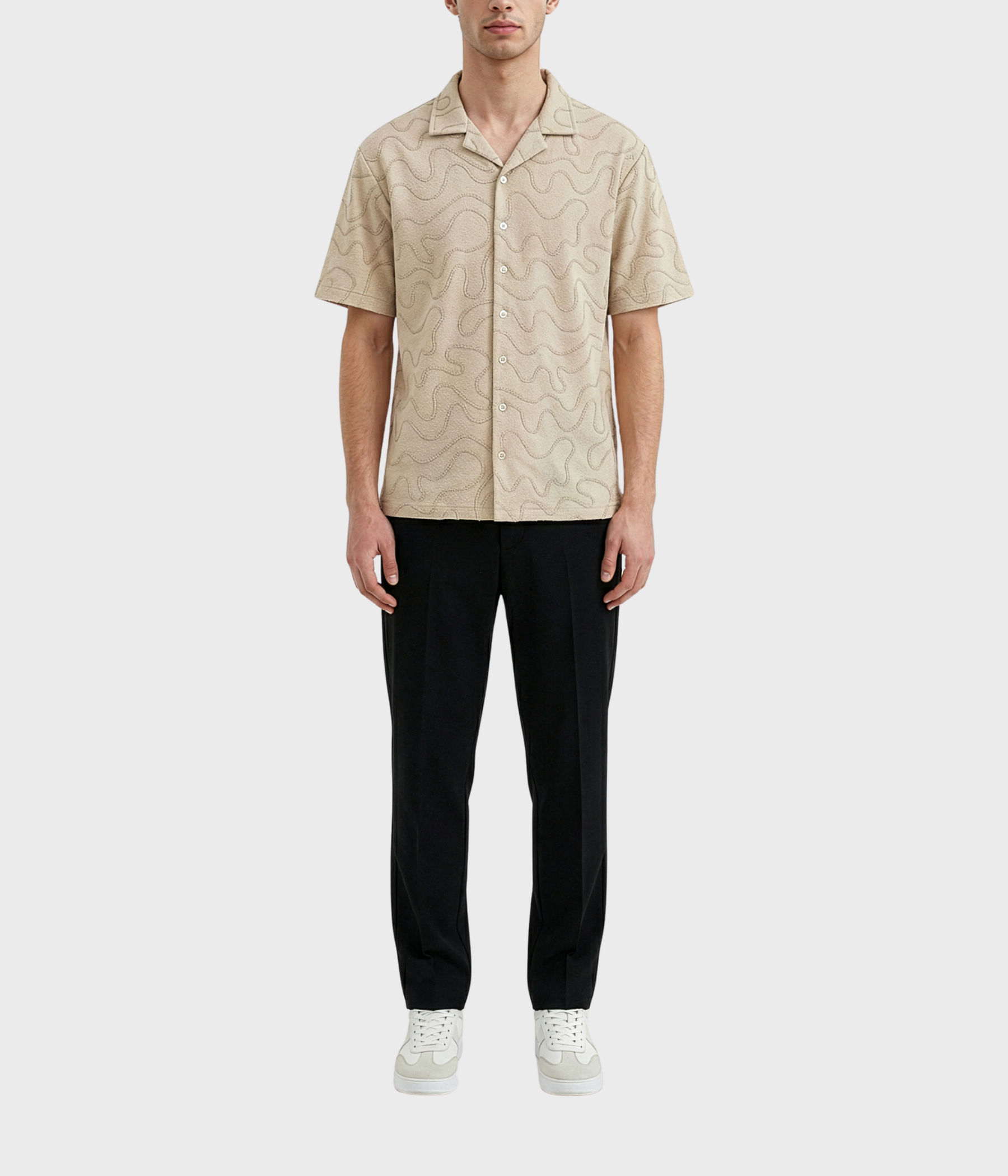 Karlo Jaquard Shirt (Ecru/beige)
