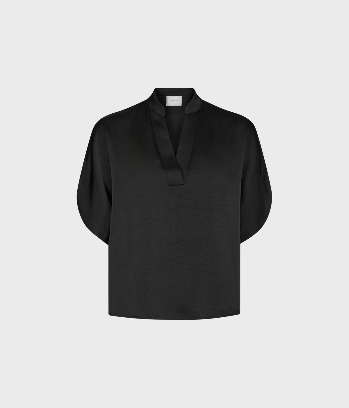 Anelle Heavy Sateen Blouse (100 Black)