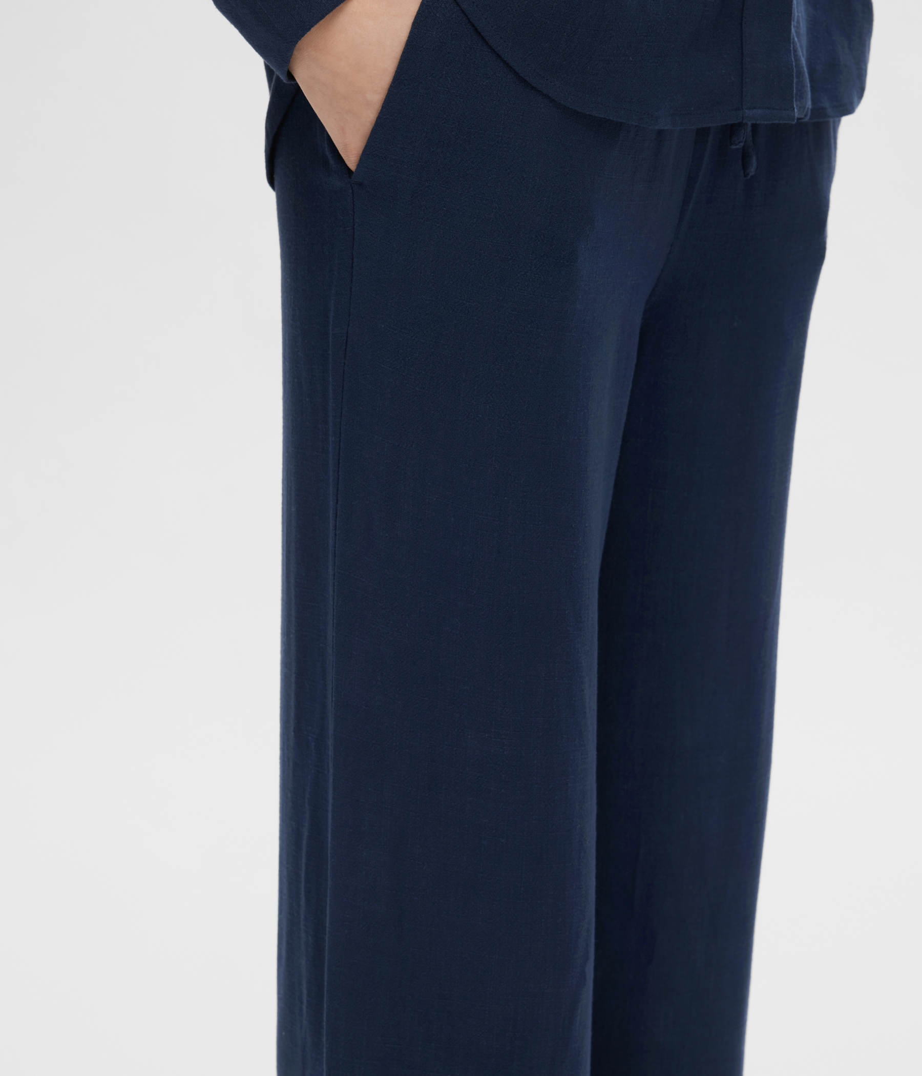 SLFVIVA-GULIA HW LONG LINEN PANT NOOS. (Dark Sapphire) - D.O. Design Only